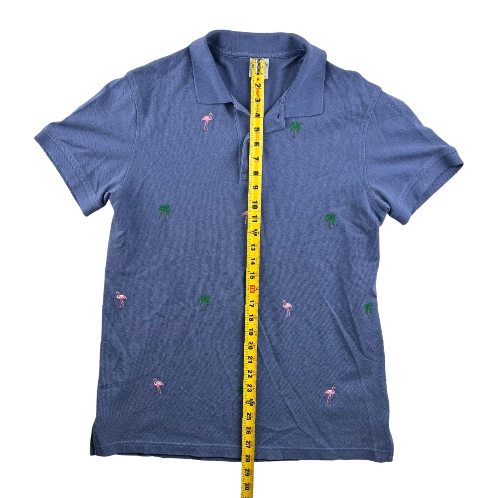 Brooks Brothers Brooks Brothers Men's Polo Shirt Blue L Cotton Embroidered Flamingos Palm Trees Beach Tropical Shirt Polo Mens Blue L Size US L / EU 52-54 / 3 - 6 Thumbnail