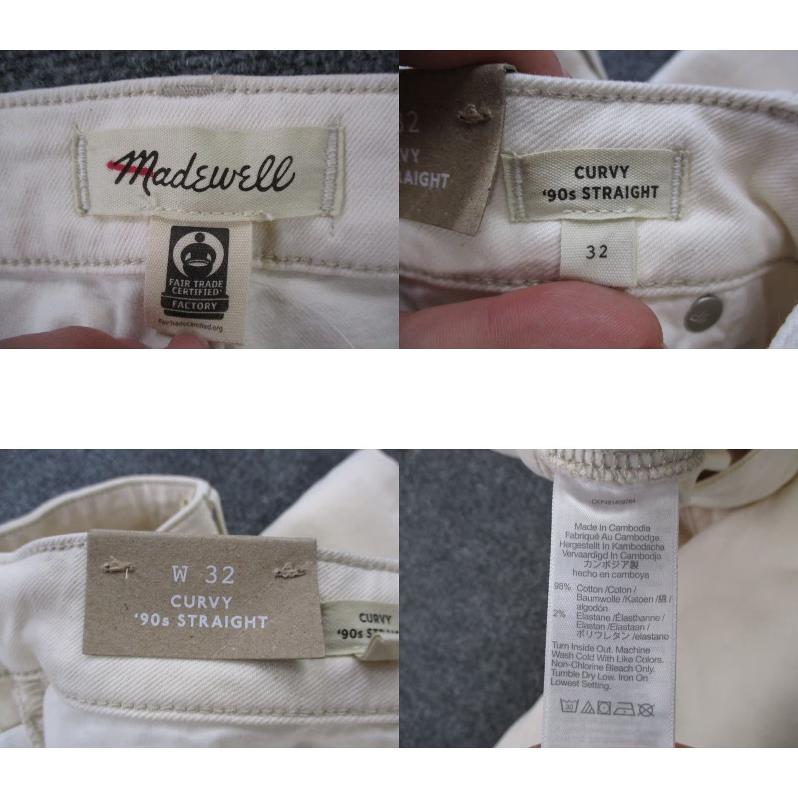 Madewell Madewell Jeans Womens 32 White Denim Pants Curvy 90s Straight High Rise NEW Jeans Women 32 White Denim Curvy Straight High Rise Jeans Size 24" / US 00 / IT 34 - 8 Thumbnail