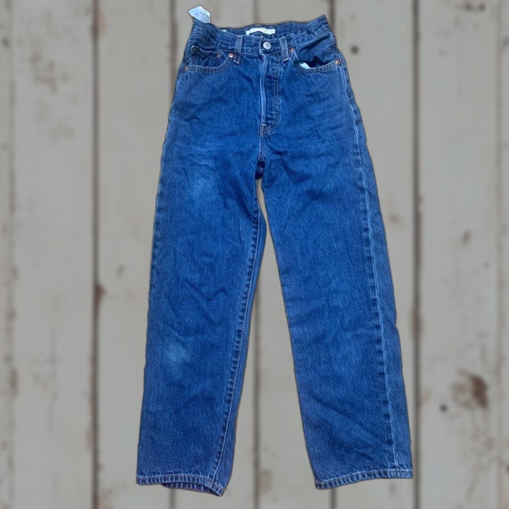Levi's Levi's Jeans 24 Women's Blue Ankle Button Fly RIB Cage Straight 24 Jeans Size 42" / US 20 - 1 Thumbnail