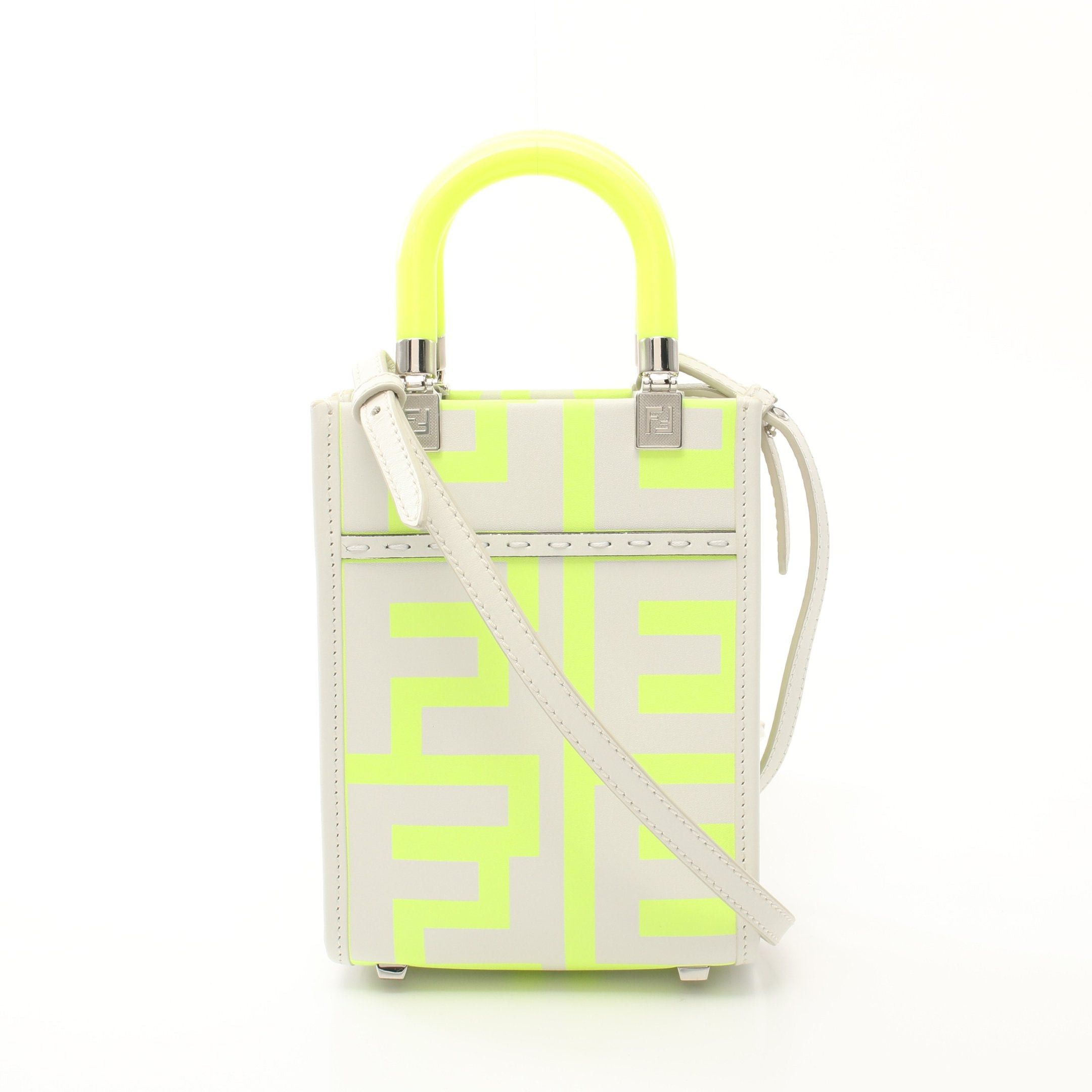 Fendi Fendi Fendi * Marc Jacobs Sunshine Shopper Mini Handbag Leather White Yellow Size ONE SIZE - 1 Thumbnail