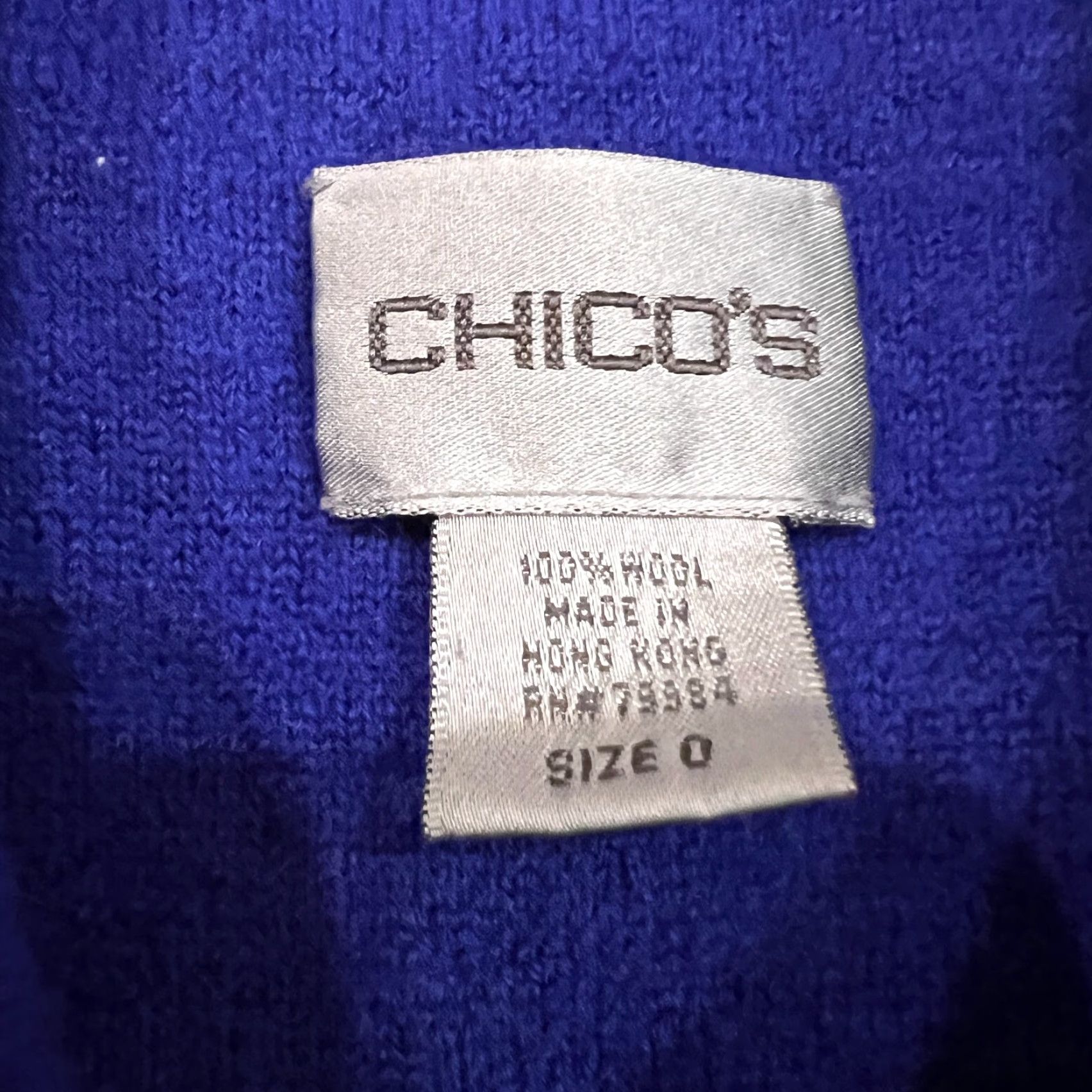 Vintage Chicos Coat Women’s Blue Mid-Length Pea Coat 0 Wool Formal Dry Clean Only Button Double Breasted Size XS / US 0-2 / IT 36-38 - 4 Thumbnail