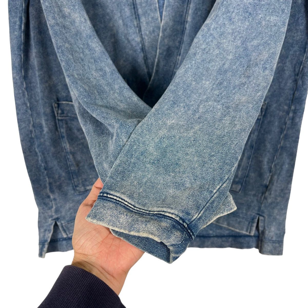 Designer 🔥 NIKO AND DYED WASHED INDIGO MANDARIN CARDIGAN JACKET Size US L / EU 52-54 / 3 - 13 Thumbnail