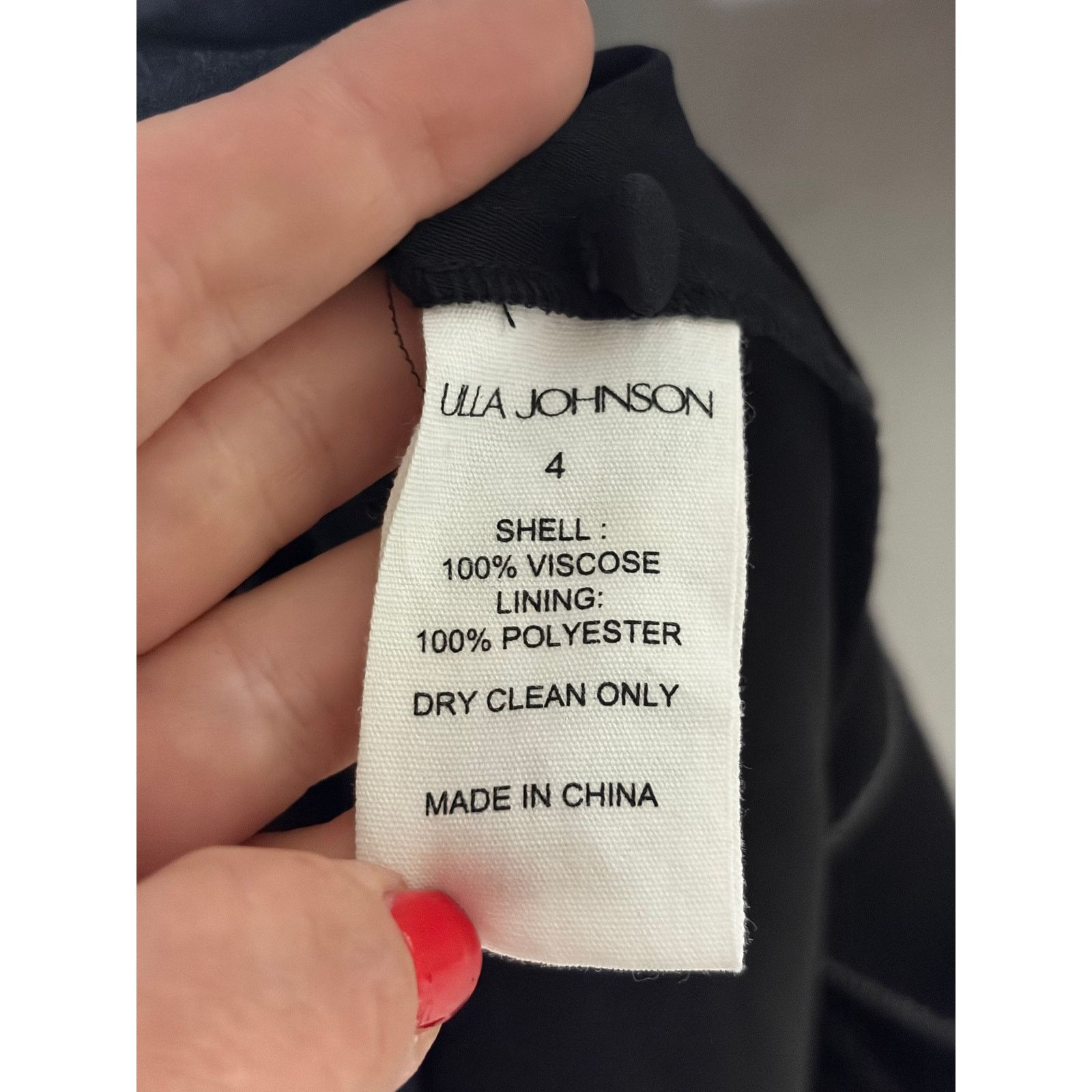 Ulla Johnson Ulla Johnson Black crepe midi dress white trim long sleeves Size S / US 4 / IT 40 - 5 Thumbnail