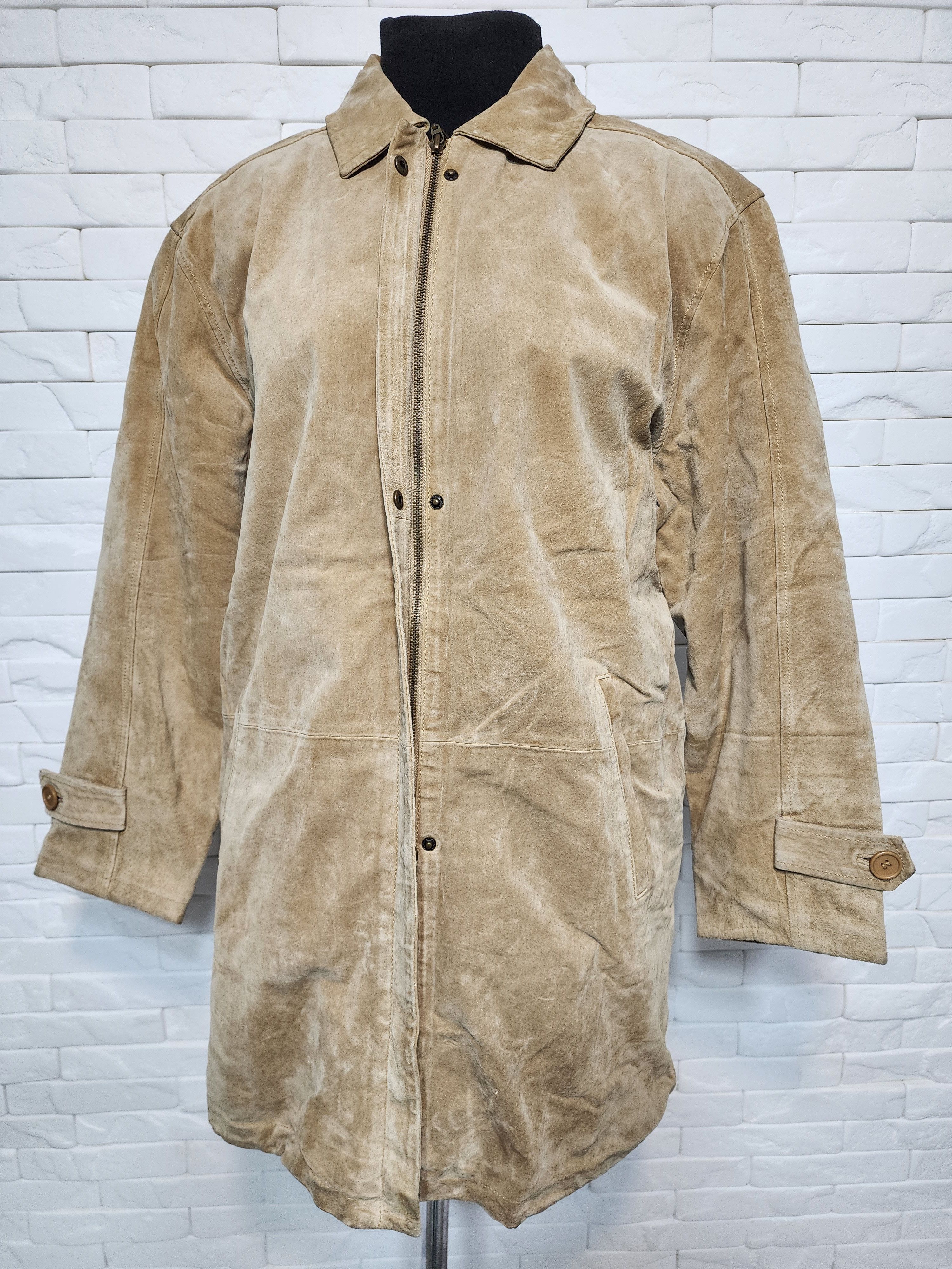 Genuine Leather Brown Suede Leather Jacket: Classic Design Size XL / US 12-14 / IT 48-50 - 4 Thumbnail