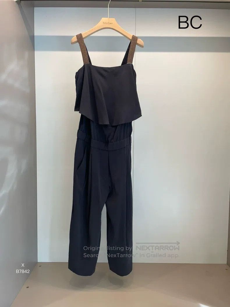 Brunello Cucinelli Brunello Cucinelli size M Navy blue sequin cashmere sweater Size 26" / US 2 / IT 38 - 1 Thumbnail