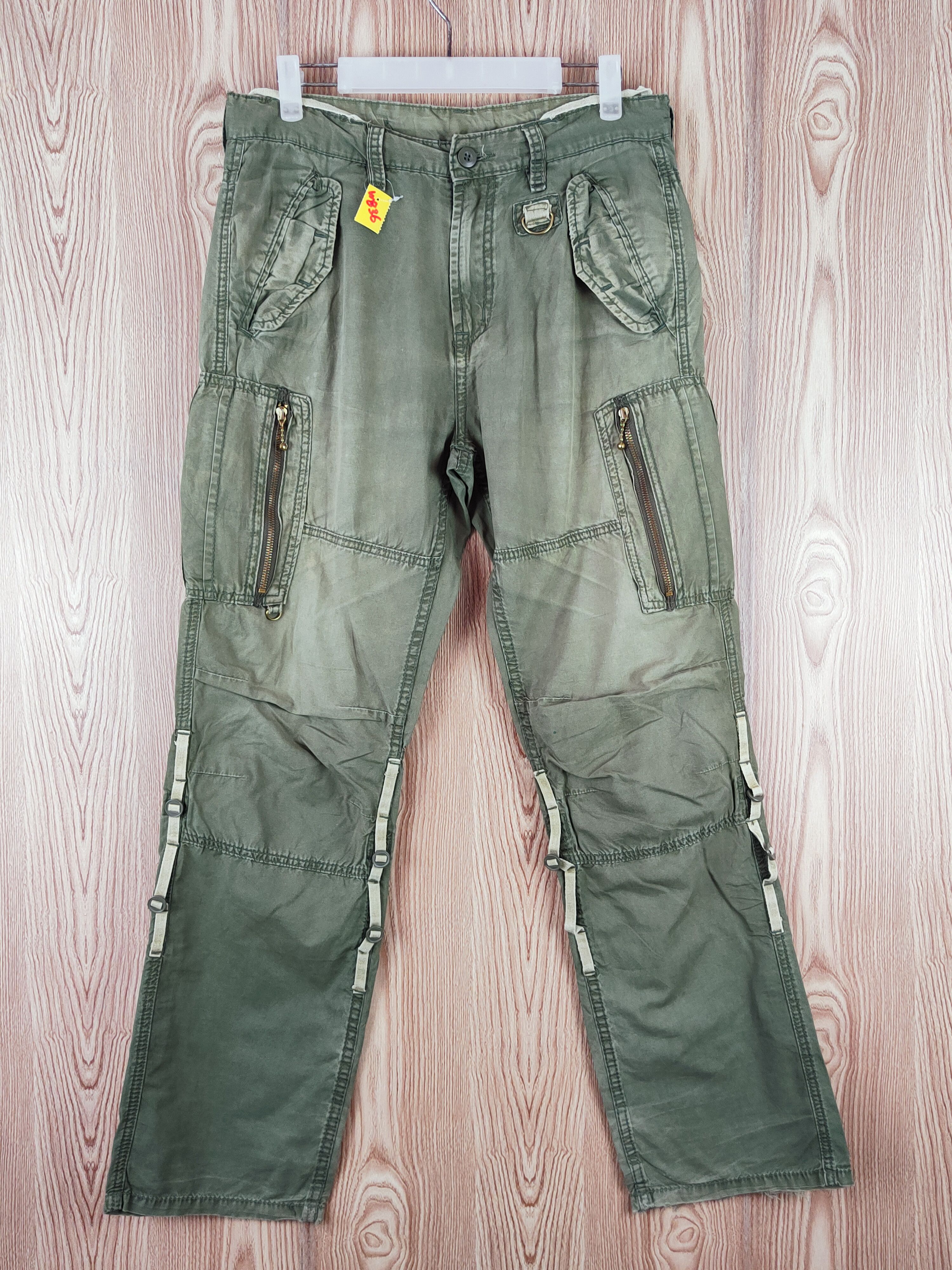 Japanese Brand Japanese Brand Green Faded Multipocket Cargo Pants #W846 Size US 32 / EU 48 - 1 Thumbnail