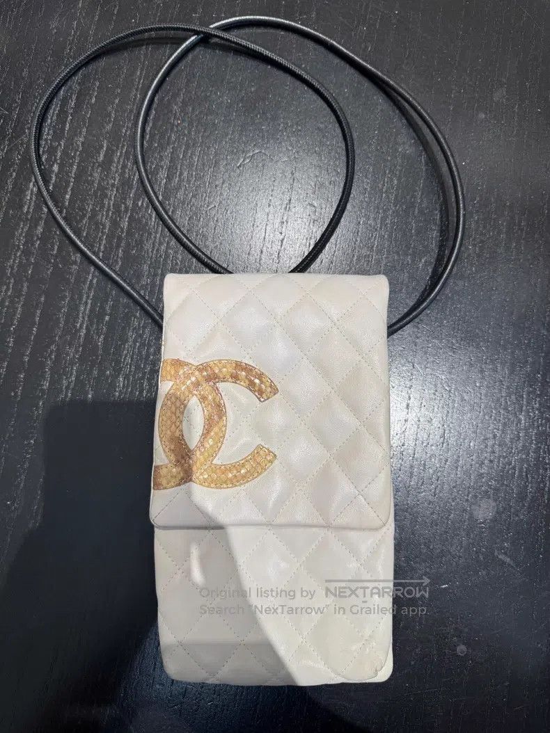 Chanel Snake Skin Kangpeng White Crossbody Large Phone Bag