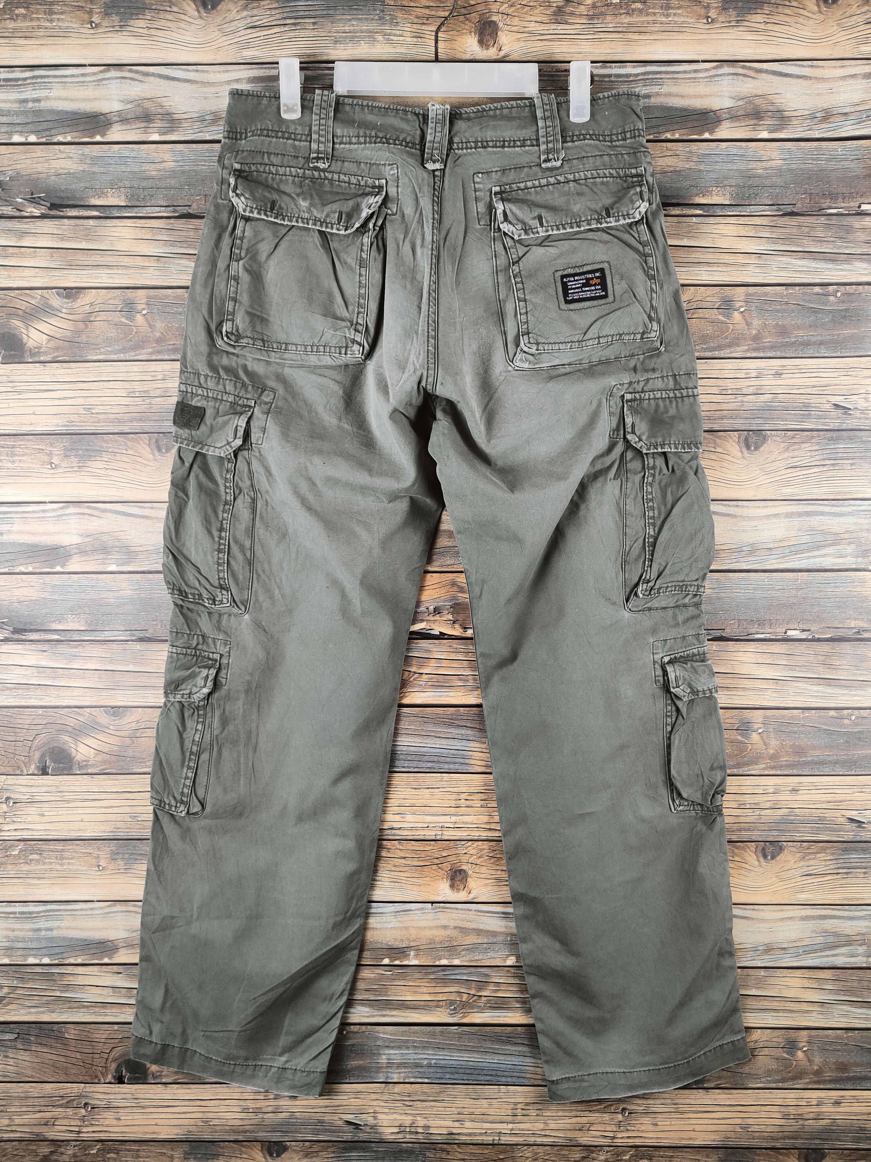Alpha Industries DL Alpha Industries Green Multipocket Cargo Pants #46-833 Size US 33 - 7 Thumbnail