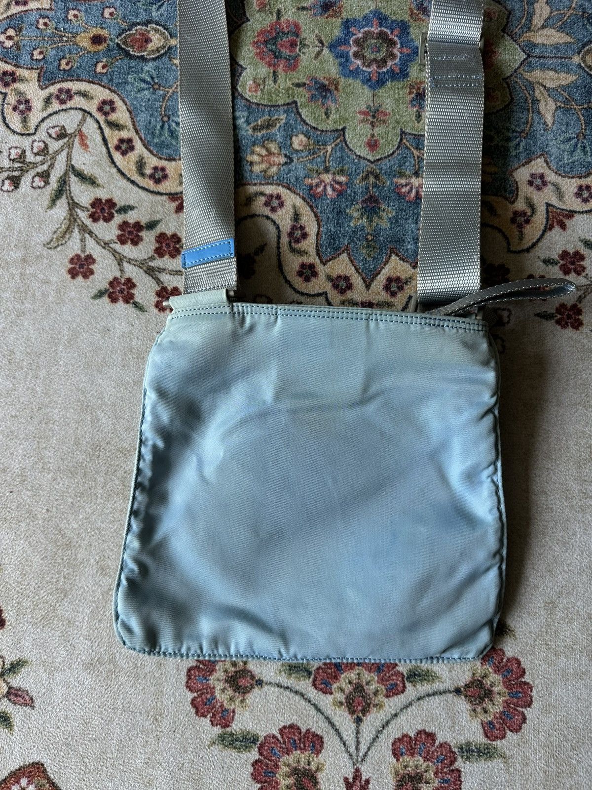 Prada × Vintage Vintage 2000s Prada Nylon Blue Messenger Crossbody Bag Size ONE SIZE - 11 Thumbnail