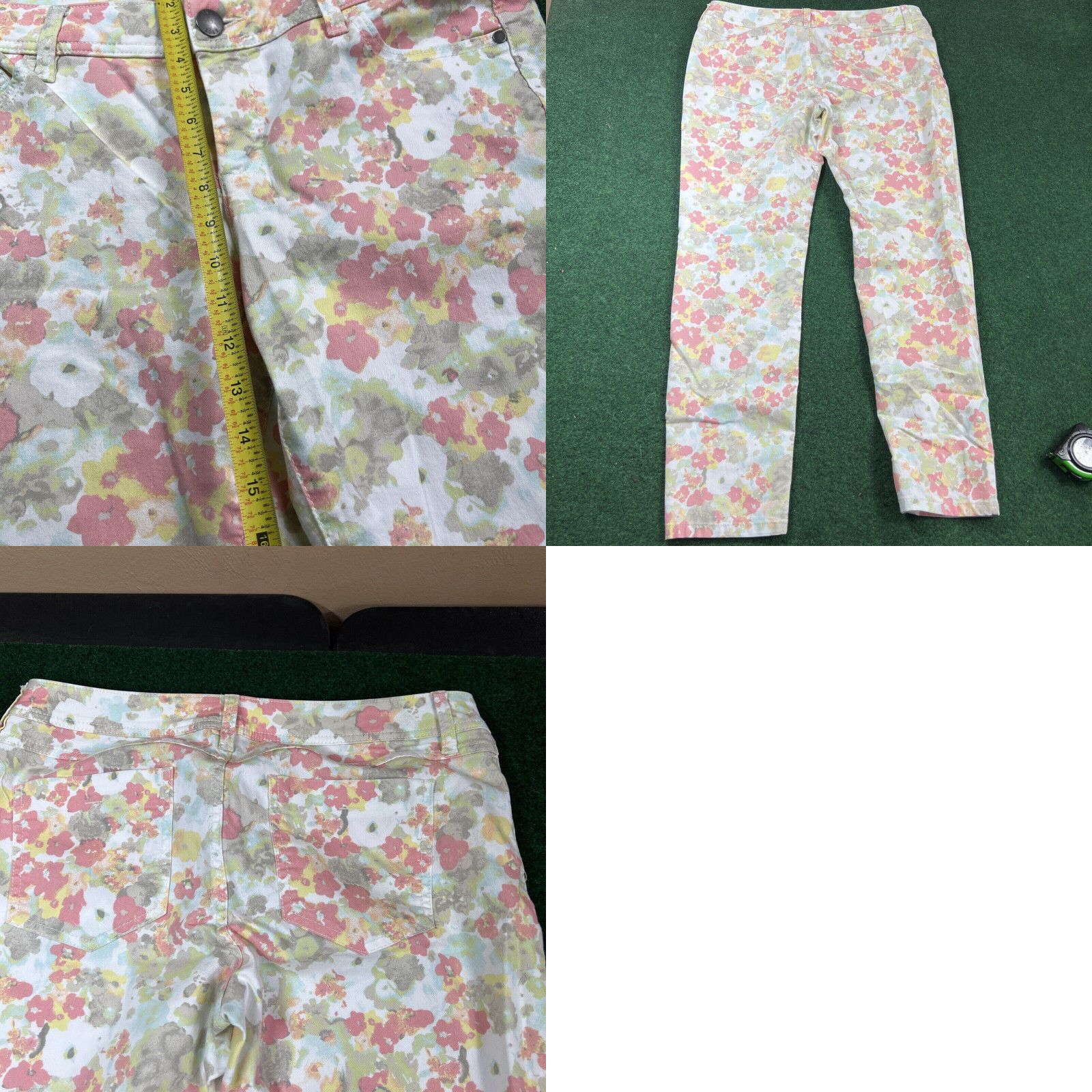 Vintage Elle Jeans Womens Size 14 Flower Pants Pockets Straight Casual 33x29 Ladies Size 36" / US 14 / IT 50 - 8 Thumbnail