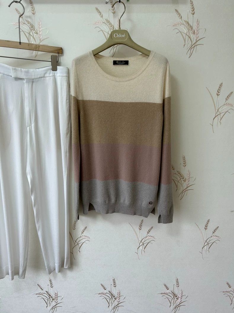 Loro Piana LORO PIANA Patchwork baby cashmere knitted sweater Size M / US 6-8 / IT 42-44 - 1 Thumbnail