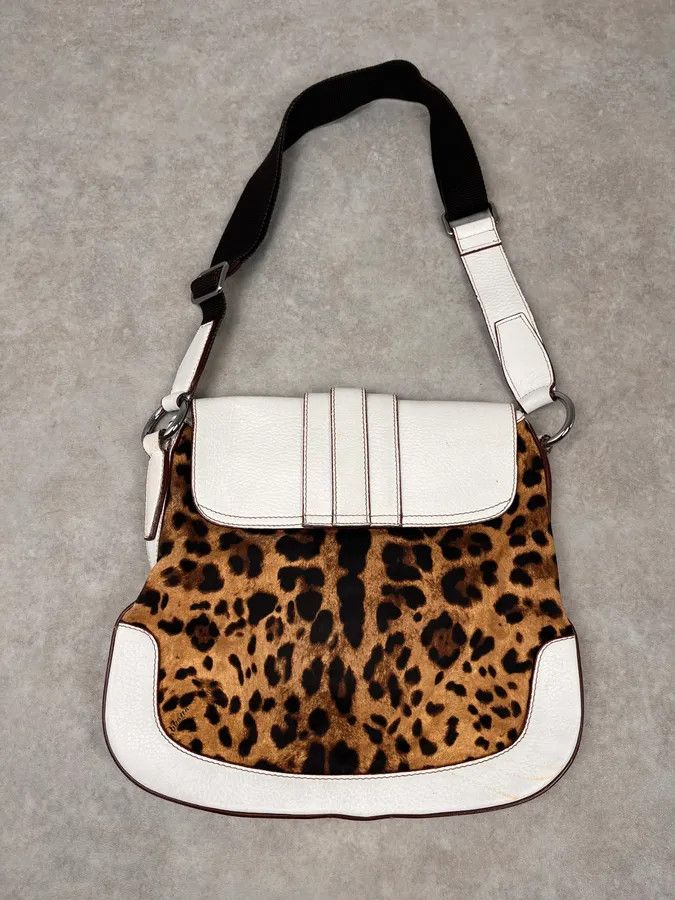 Dolce & Gabbana SS2003 Dolce & Gabbana White Leather Leopard Handle Bag Size ONE SIZE - 7 Thumbnail