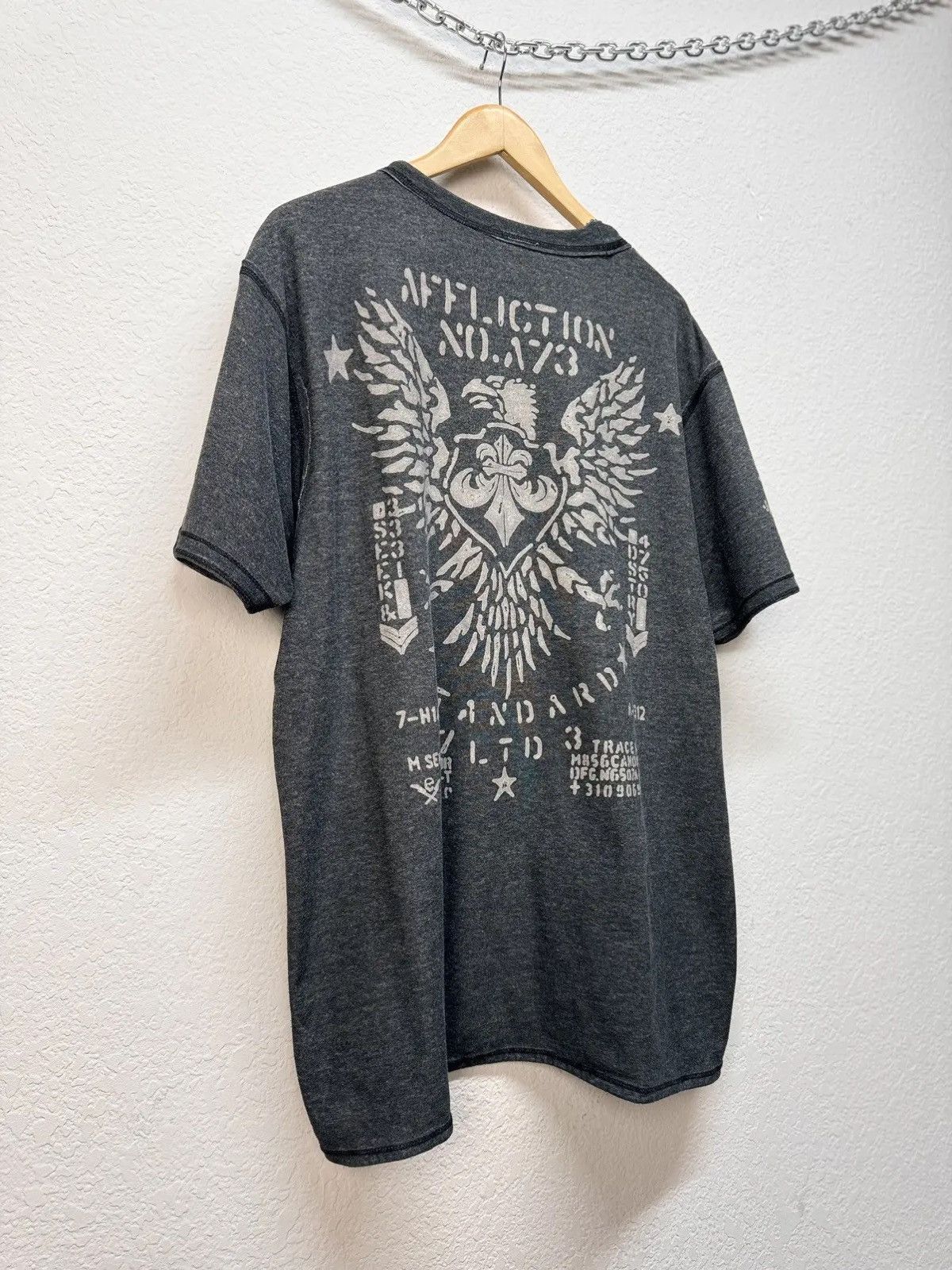 Affliction × Japanese Brand × Vintage Vintage Reversible Affliction Double Skull Black T Shirt Size US XL / EU 56 / 4 - 11 Thumbnail
