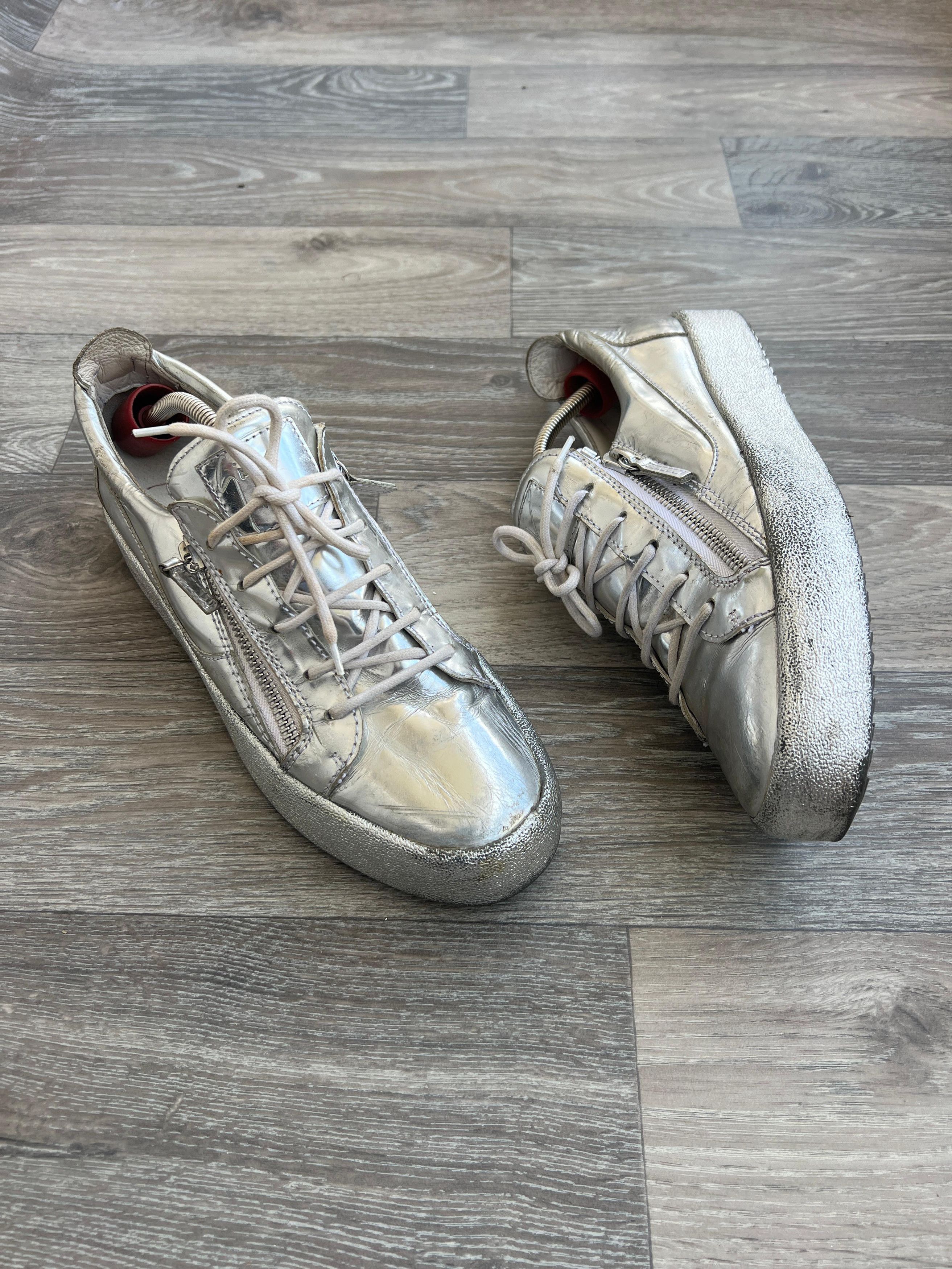 Giuseppe Zanotti Giuseppe Zanotti Frankie Metallic Leather Sneakers Sz 44 Size US 11 / EU 44 - 2 Thumbnail