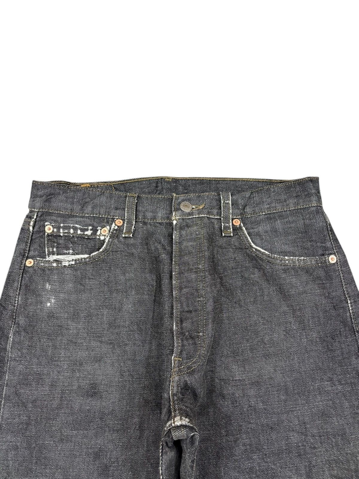 Levi's Vintage 90s Levis 501 Black Distressed Loose Jeans Size US 30 / EU 46 - 3 Thumbnail