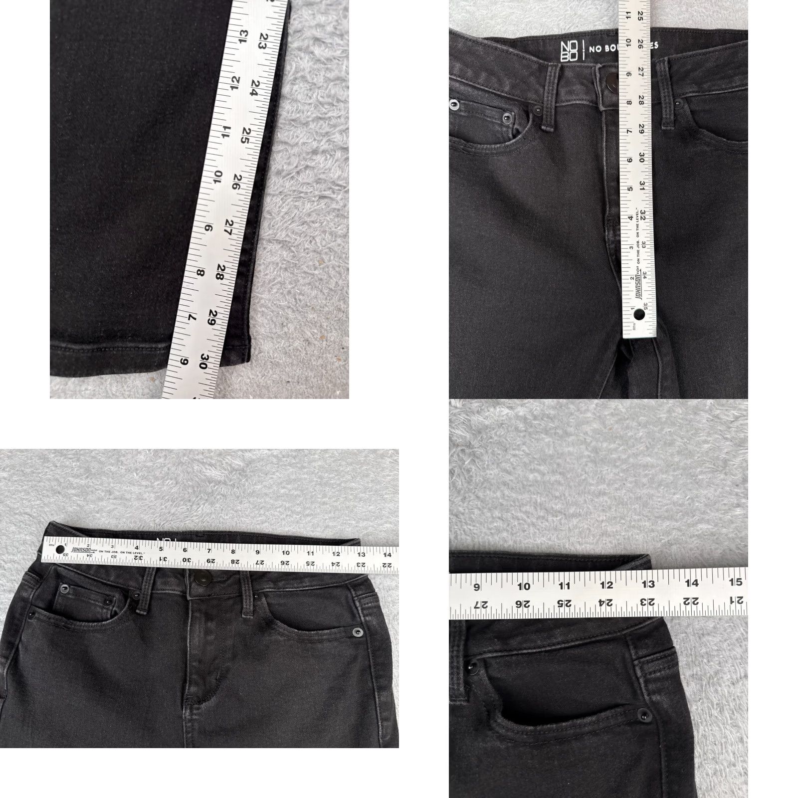 Vintage No Boundaries Jeans Black Denim Bootcut 26x30 Juniors Women Adult Regular Mid Rise 3 Distressed Stretch 5-Pocket Cotton Blend CN Vintage No Size 26" / US 2 / IT 38 - 8 Thumbnail