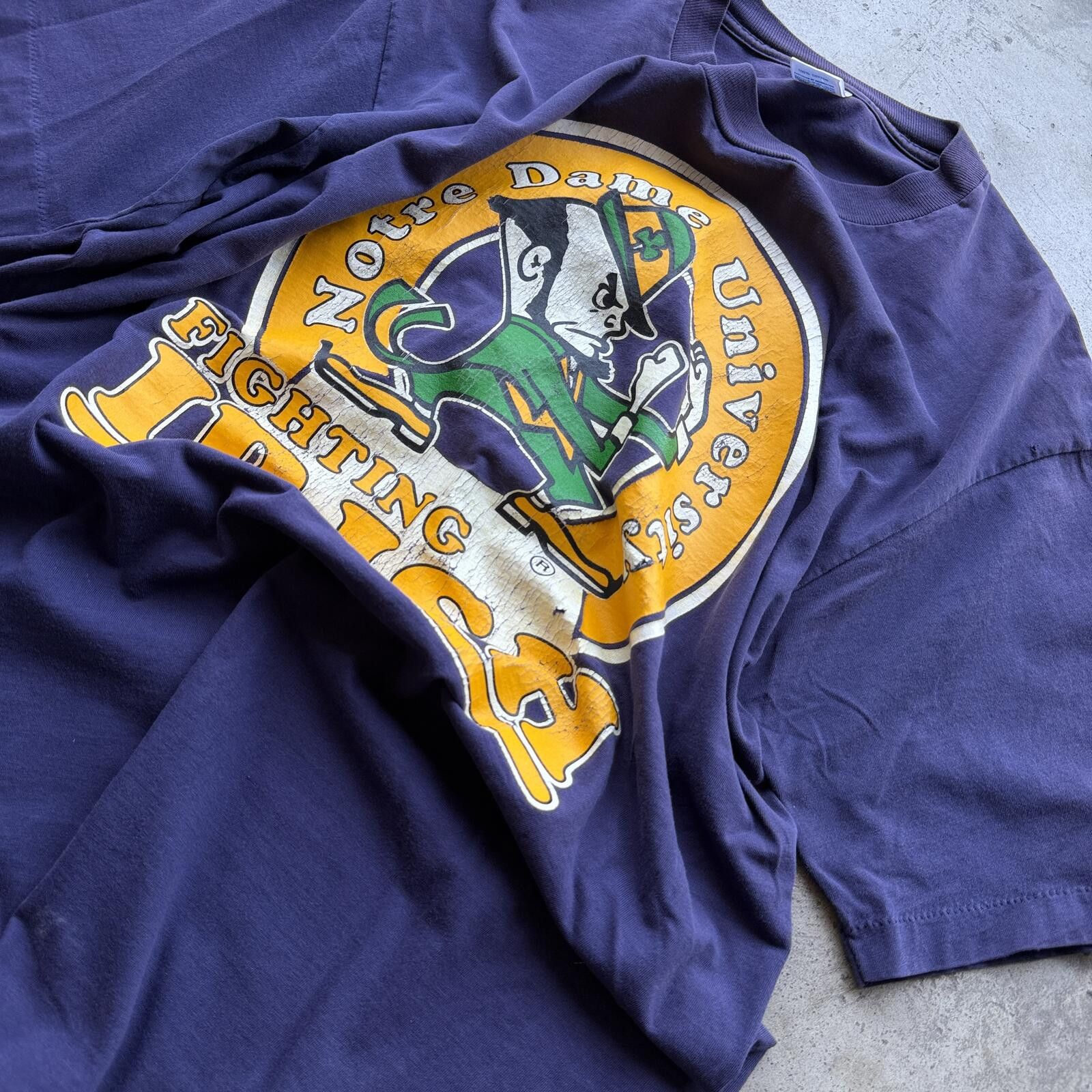 Soffe Vintage 90s Notre Dame Fighting Irish Single Stitch Tee XL Size US XL / EU 56 / 4 - 4 Thumbnail