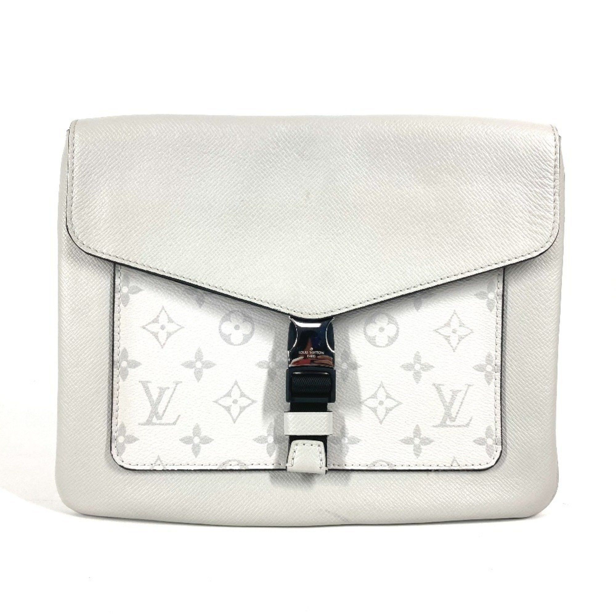 Louis Vuitton M30411 Taiga Rama Flap Messenger Bag Crossbody Shoulder Leather Monogram Canvas Men's Women's White