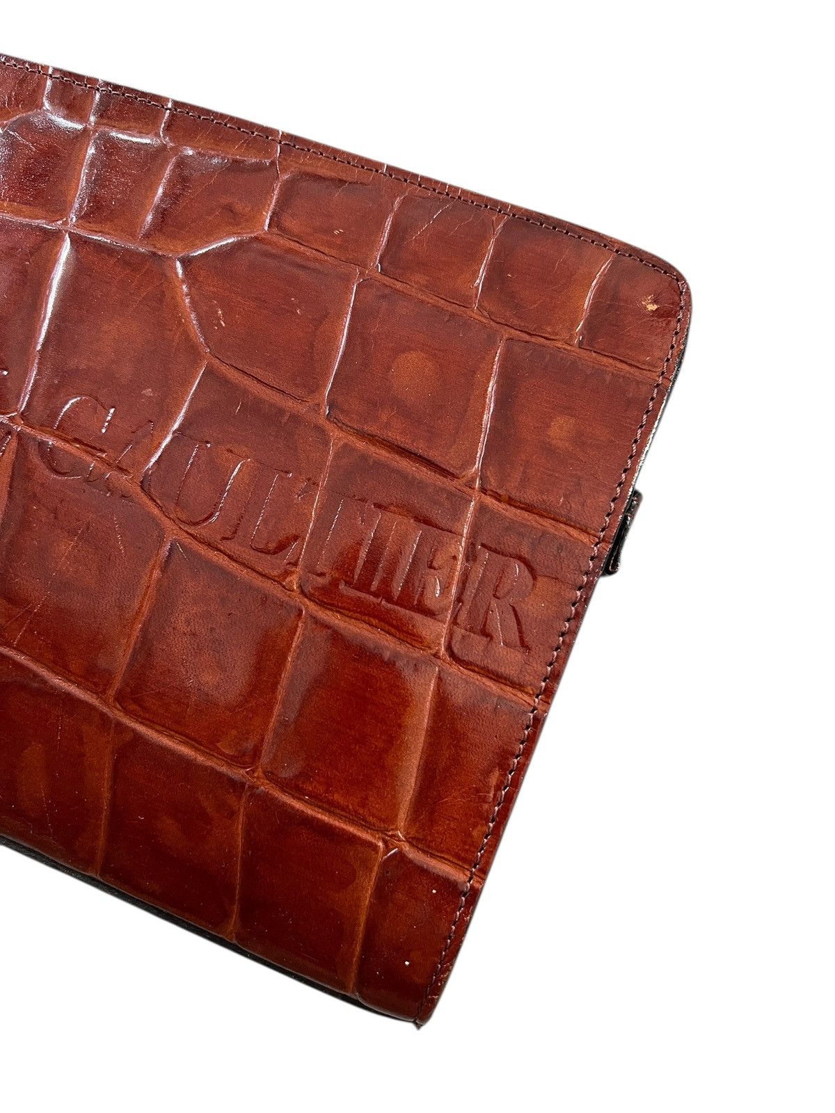 Jean Paul Gaultier 1990s JPG Homme Croc Pattern Leather Clutch Bag Size ONE SIZE - 3 Thumbnail