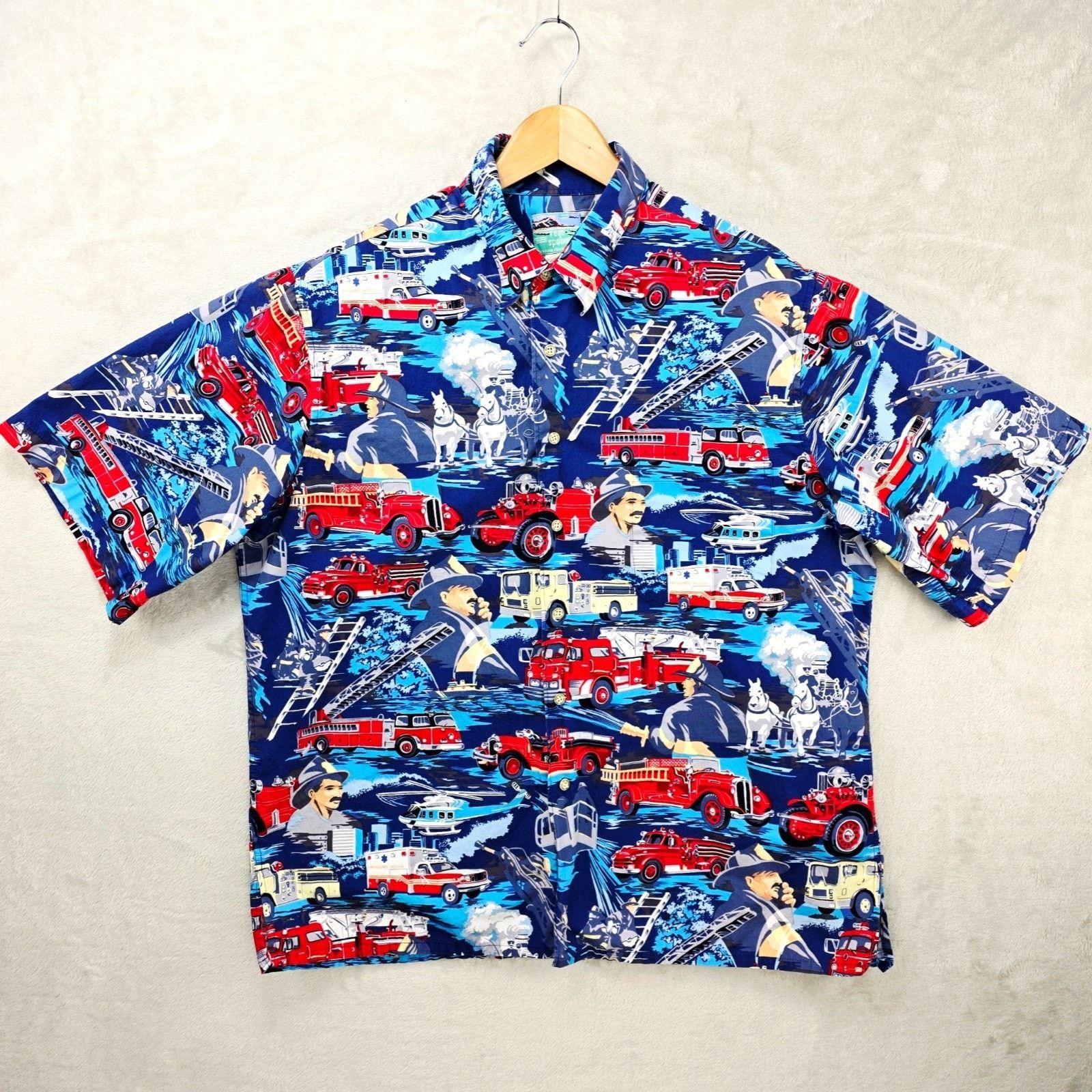 Reyn Spooner Reyn Spooner Hawaiian Shirt XL All Over Print Firefighter Size US XL / EU 56 / 4 - 1 Thumbnail