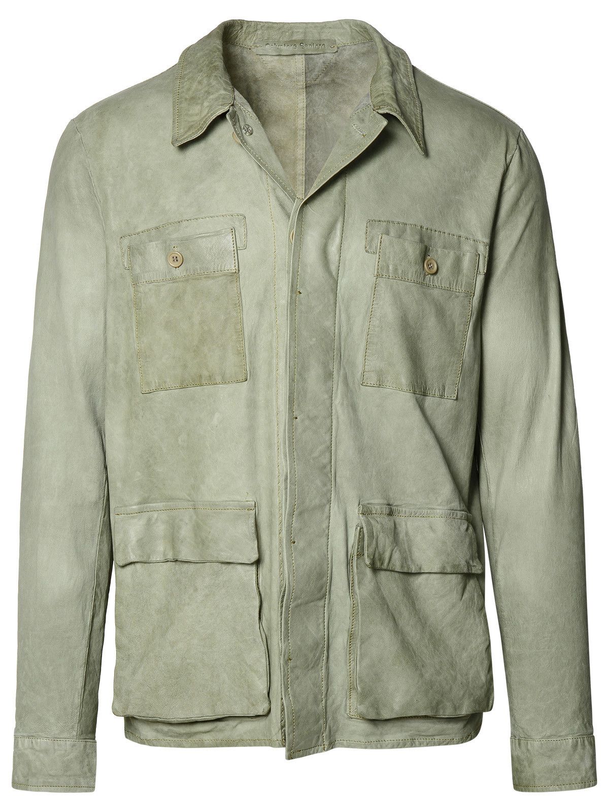 image of Salvatore Santoro Green Leather Jacket, Men's (Size XL)