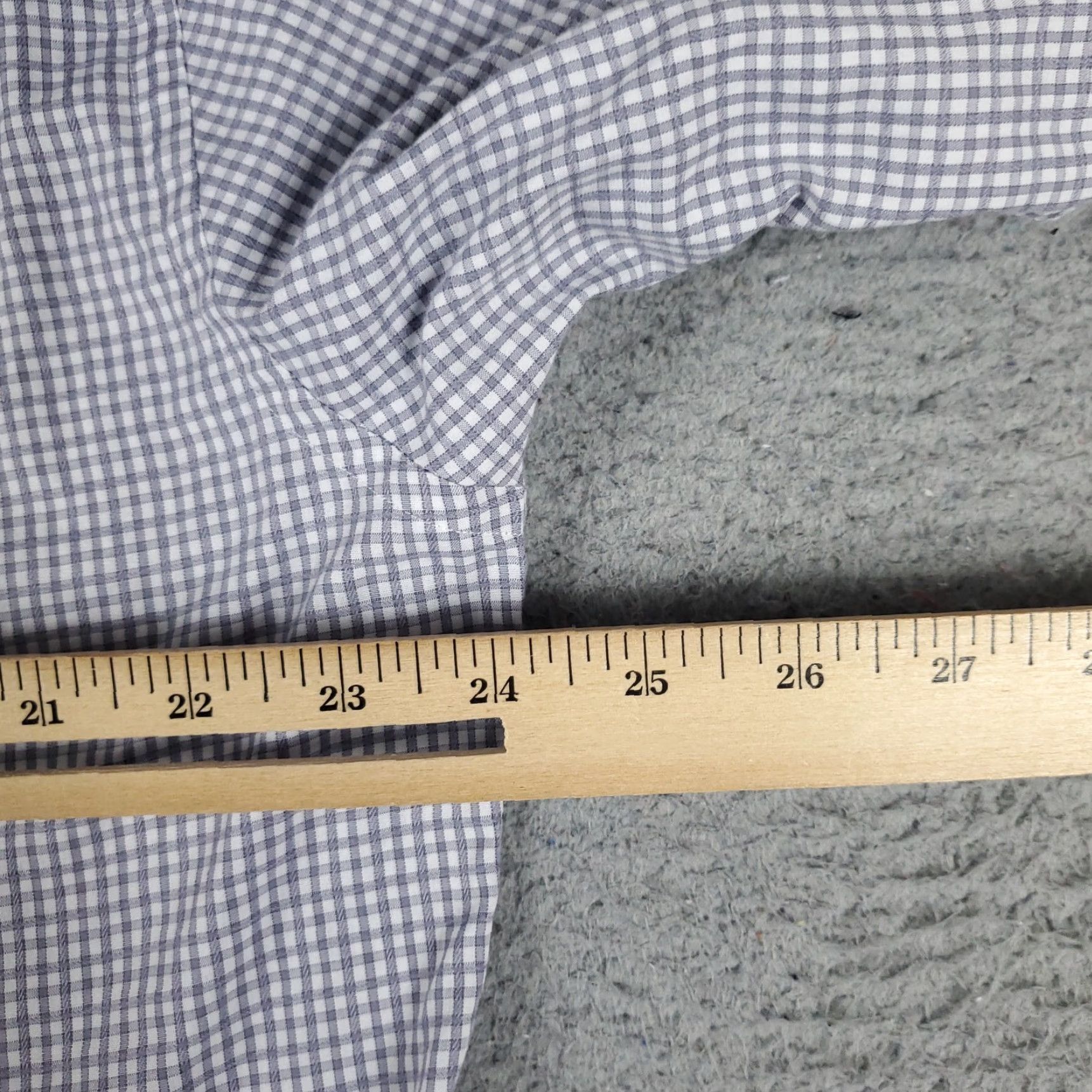 David Donahue David Donahue Shirt Mens Size 16.5 Gray Plaid Dress Shirt Button Up Long Sleeve Cotton Size 42R - 5 Thumbnail