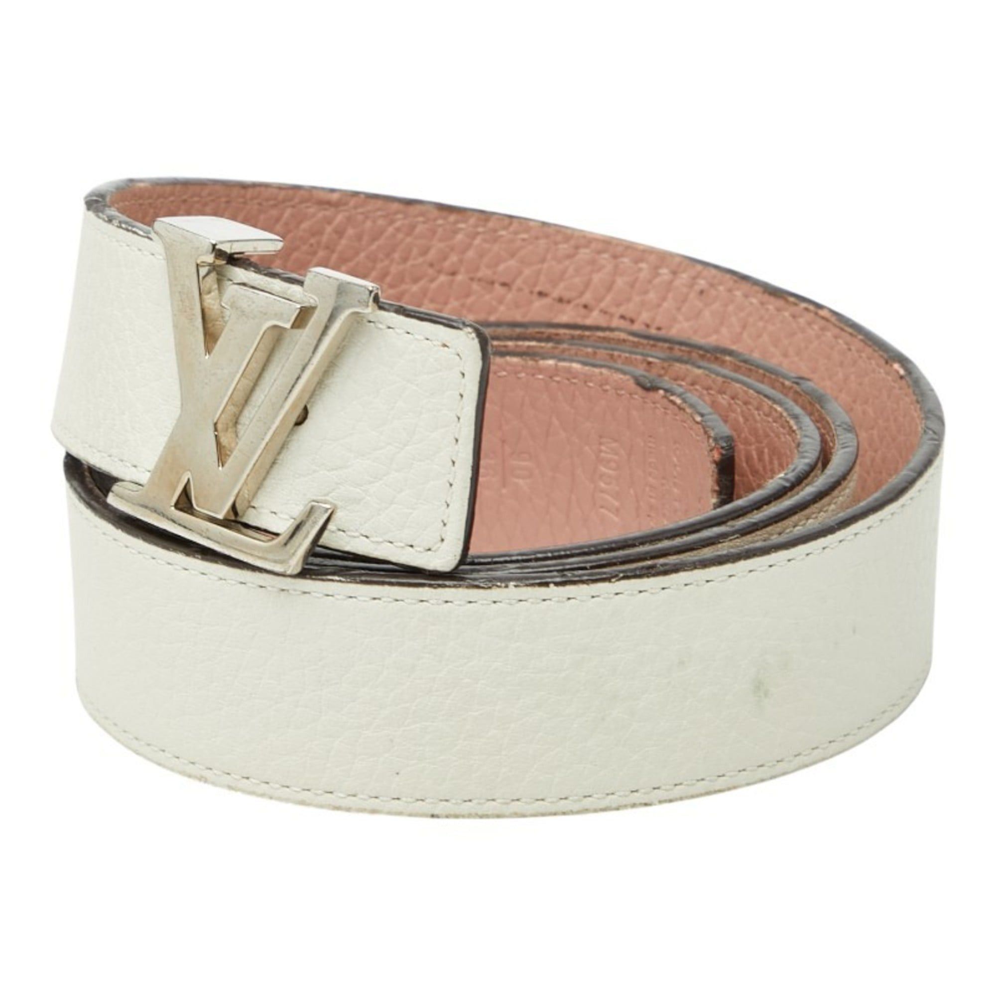 Louis Vuitton Santur LV Sharp Belt Size: 90 (36) M9577 White/Pink Leather Women's LOUIS VUITTON