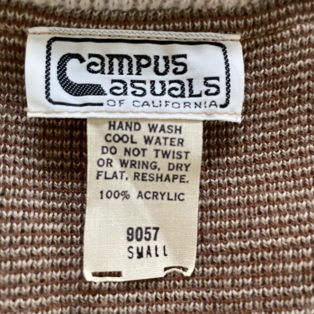 Vintage Vintage 70s Campus Casuals Brown Wave Sweater Vest XS Size XS / US 0-2 / IT 36-38 - 6 Thumbnail