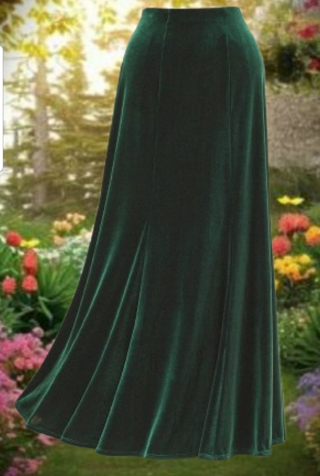 Other PYRAMID COLLECTION GREEN VELVET SKIRT GOTHIC VICTORIAN 2X Size 42" / US 20 - 1 Thumbnail