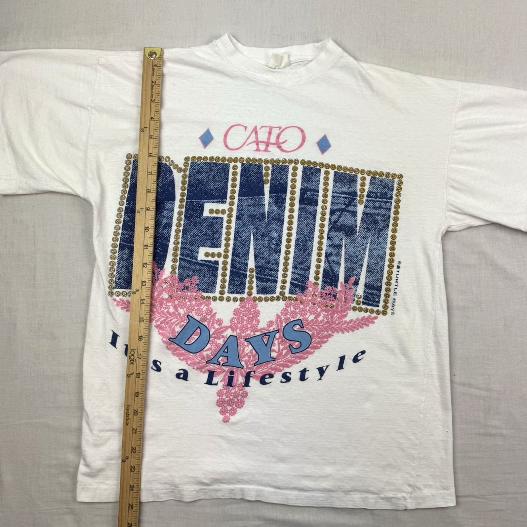 Vintage VINTAGE Cato T Shirt Womens M White 90s 80s Denim Days Hipster Comfort Regular Short Sleeve Crew Neck Size M / US 6-8 / IT 42-44 - 7 Thumbnail