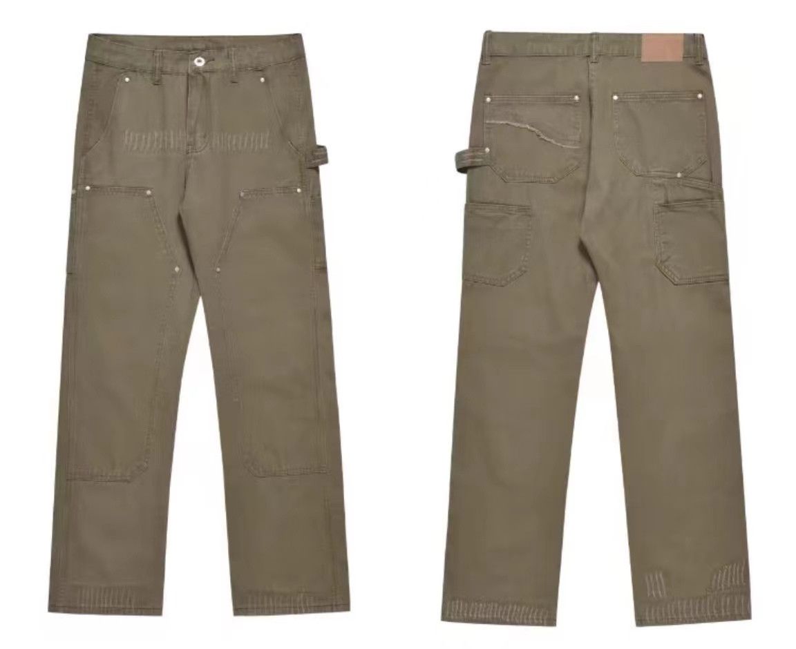 Japanese Brand × Jean Distressed double-knee lumberjack cargo trousers Size US 34 / EU 50 - 6 Thumbnail