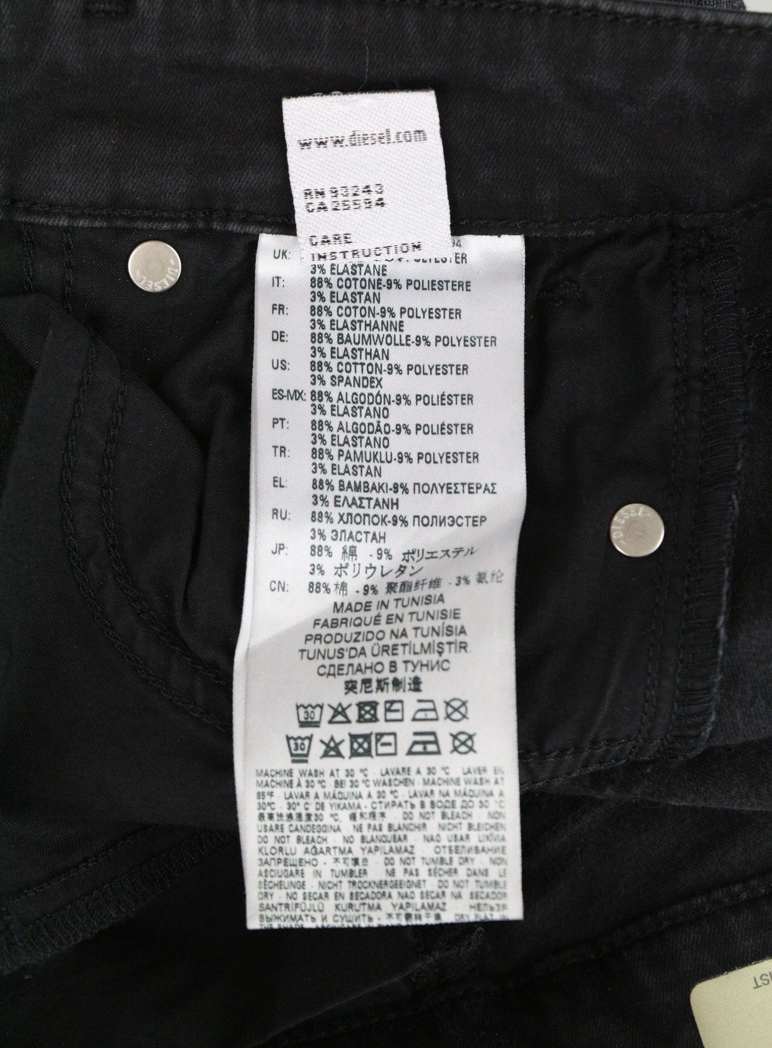 Diesel SLANDY-ZIP 069GF W25/L30 Grey Coated Jeans 71651 Size 25" / US 0 / IT 36 - 9 Thumbnail