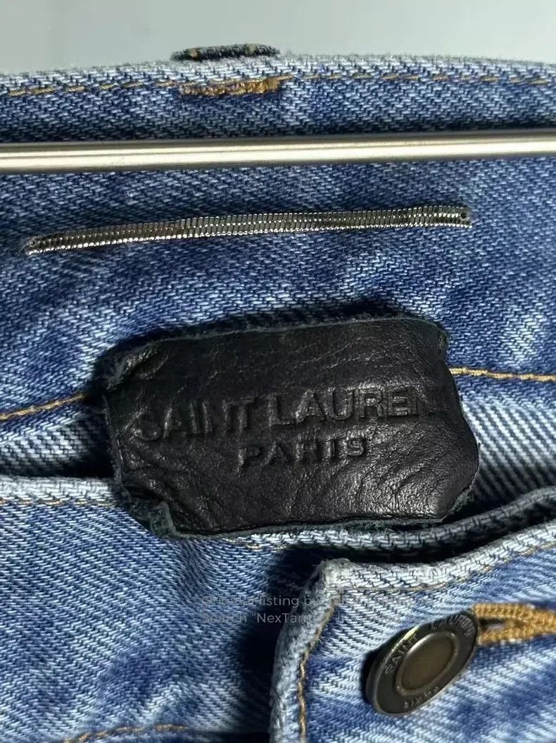 Saint Laurent Paris Saint Laurent Washed Blue Embroidered Jeans. Size US 30 / EU 46 - 5 Thumbnail