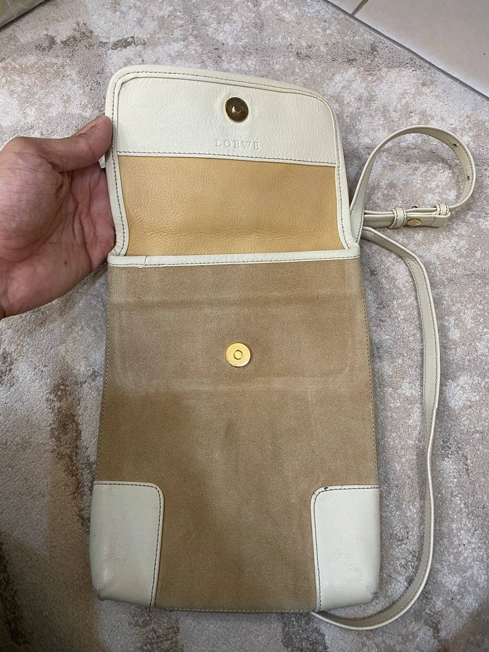 Loewe Loewe Suede Leather Beige Cross Body Bag Size ONE SIZE - 10 Thumbnail