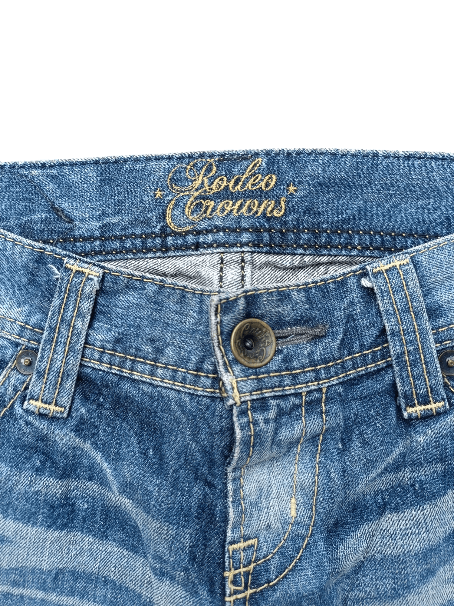 Hysteric Glamour × Japanese Brand × Vintage Vintage Rusty Wash Whiskers Rodeo Crowns Flared Jeans Size US 31 - 15 Thumbnail