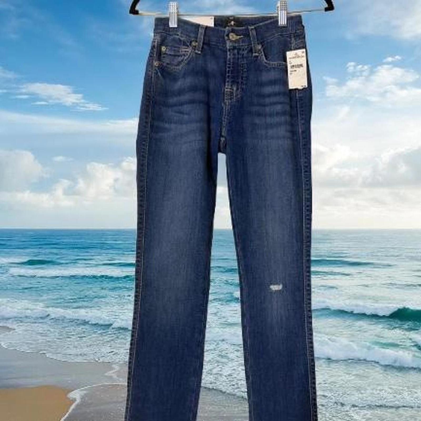 7 For All Mankind 7 For All Mankind Blue Straight Leg Jeans Size 25 Size 25" / US 0 / IT 36 - 1 Thumbnail
