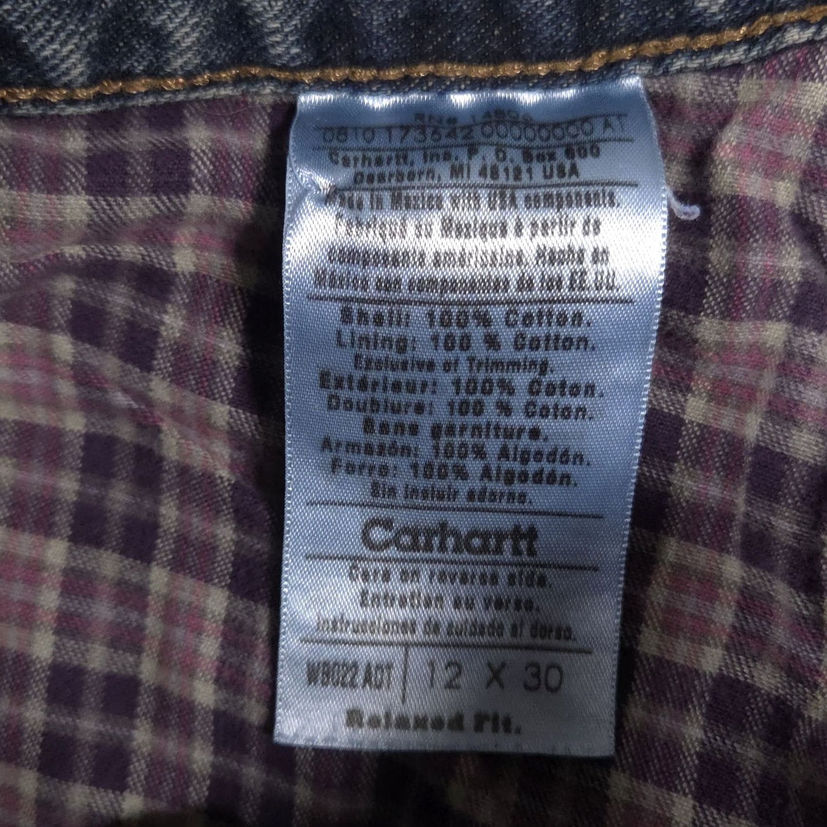 Carhartt Carhartt Jeans Womens 12x30 Blue Relaxed Fit Flannel Lined Straight Denim Pants Size 34" / US 12 / IT 48 - 6 Thumbnail