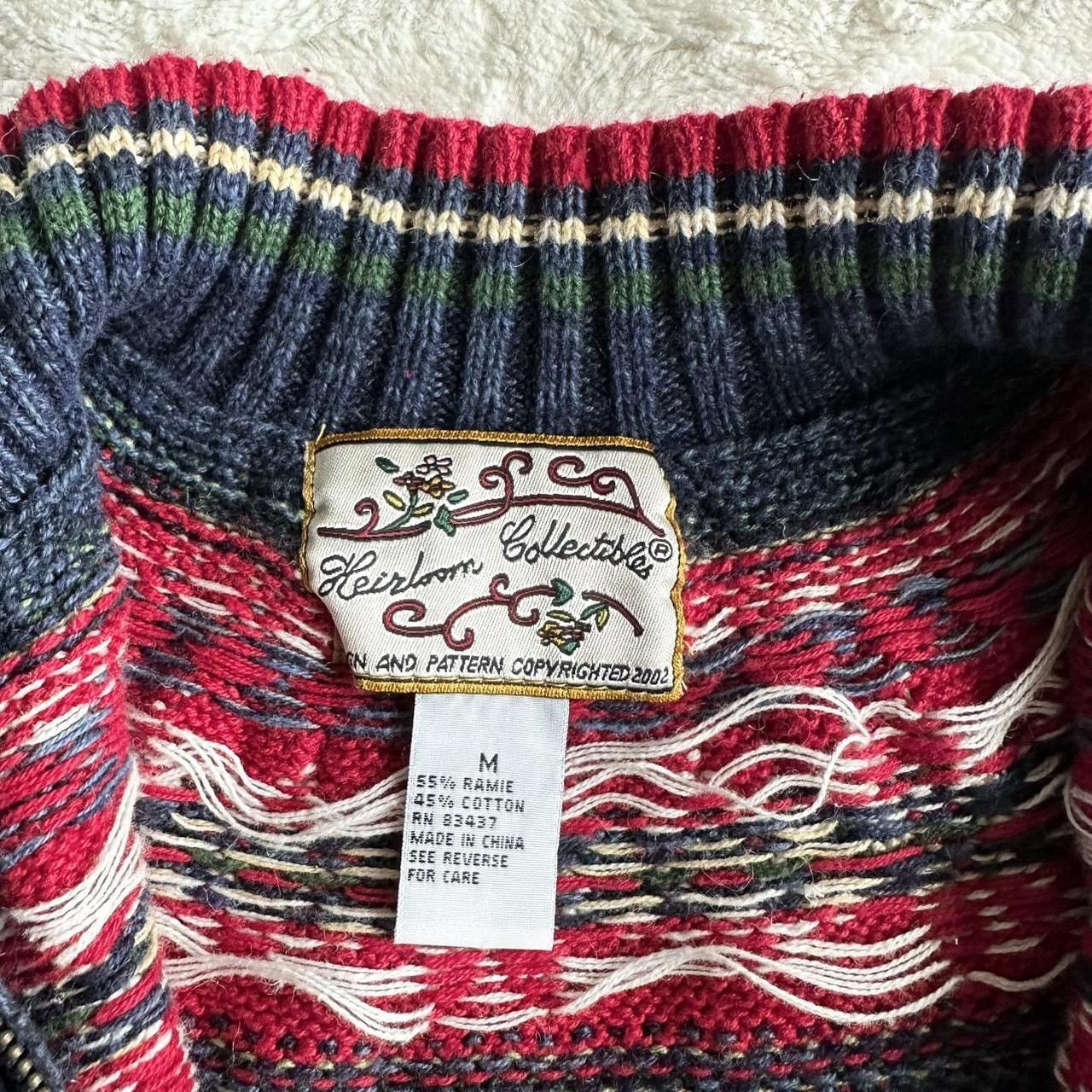 Other Vintage Fair Isle Cardigan Sweater Womens Medium Blue Zip Size M / US 6-8 / IT 42-44 - 8 Thumbnail