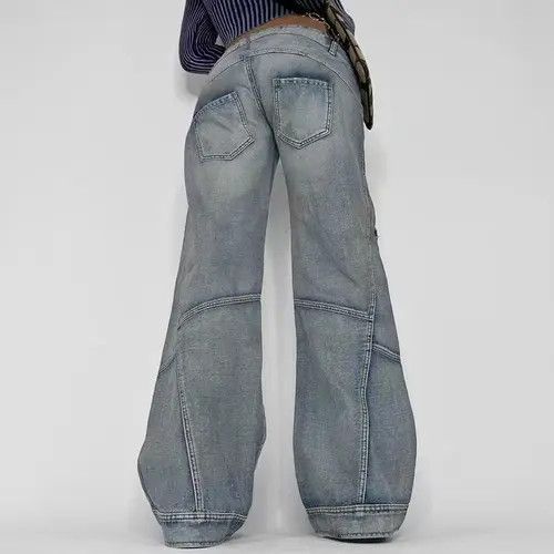Jean Retro washed distressed irregular pocket cargo jeans Size 28" / US 6 / IT 42 - 2 Thumbnail