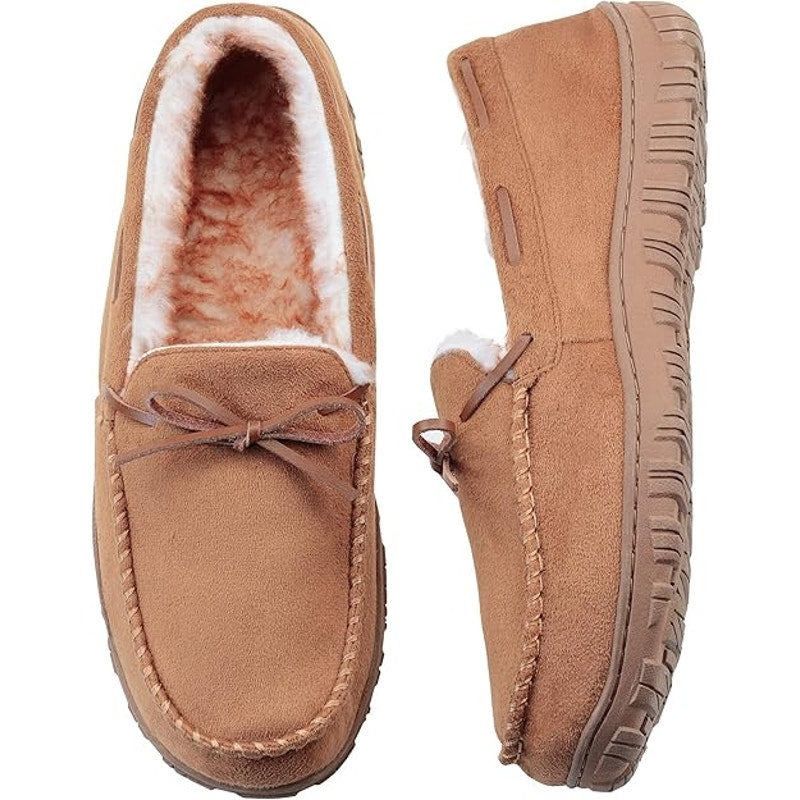 Other Vlly Men's Size 9 Tan Orange Faux Suede Moccasin Slippers Size US 9 / EU 42 - 1 Thumbnail