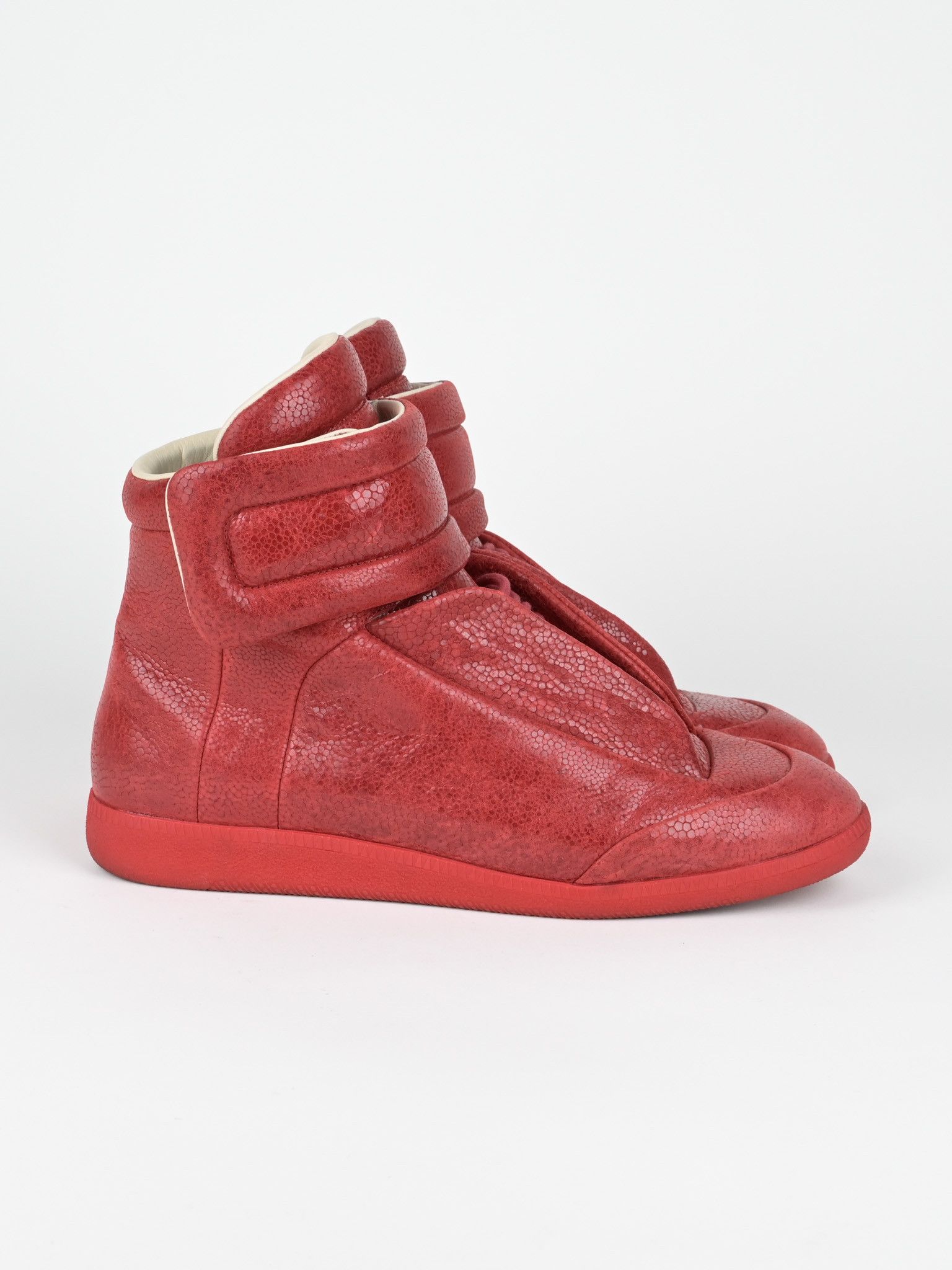 Maison Margiela Pebbled Leather Future High Top Sneakers Size US 11 / EU 44 - 3 Thumbnail