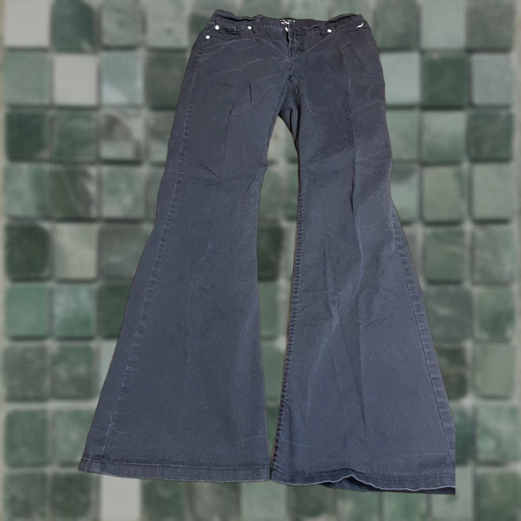 Bell VINTAGE Levis Gxane Bell Bottom Jeans Womens Juniors 3 Black Flared Denim Jeans Womens Bell Bottoms Size 26" / US 2 / IT 38 - 1 Thumbnail