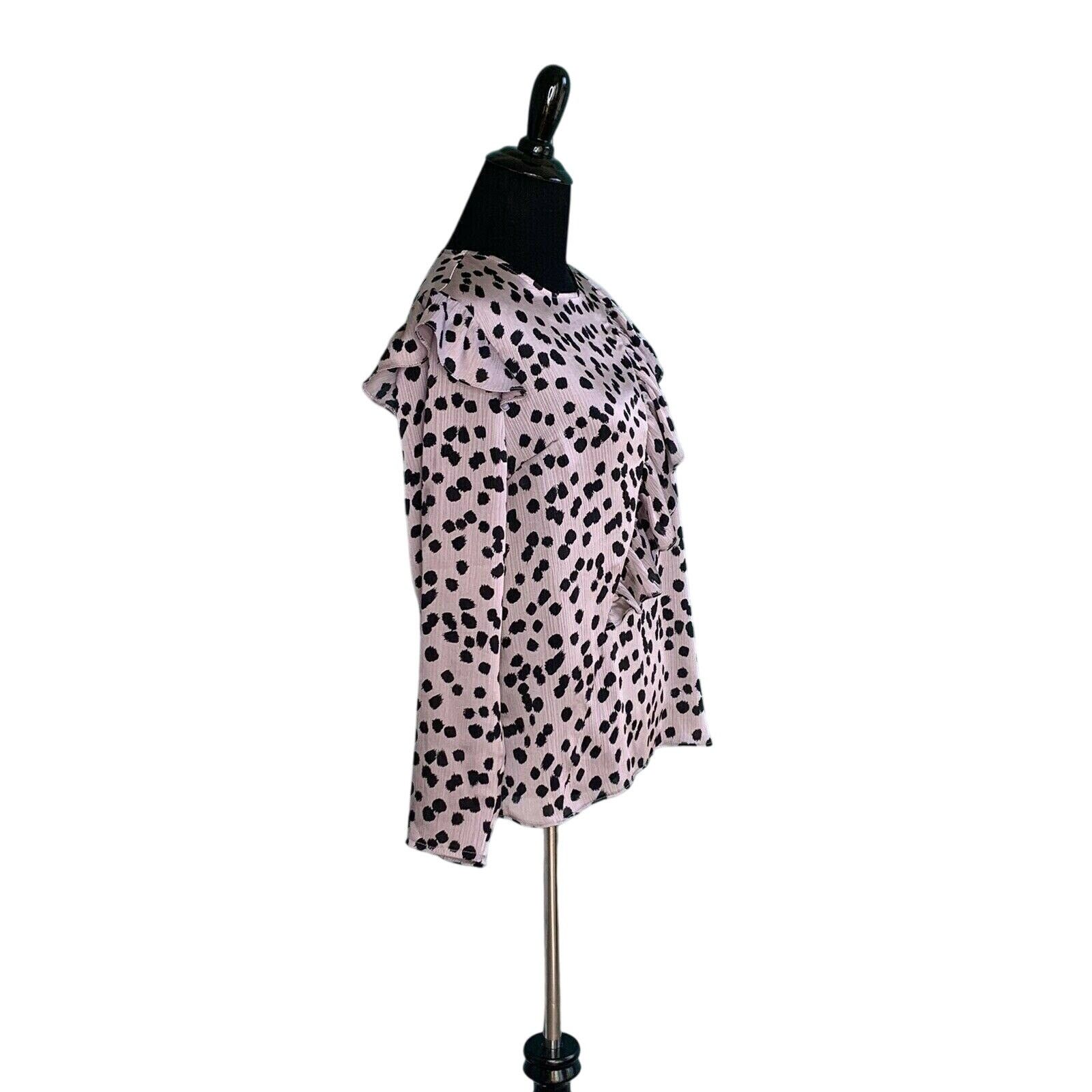 Topshop Topshop Animal Print Ruffle Across Blouse Size 2 Size XS / US 0-2 / IT 36-38 - 5 Thumbnail