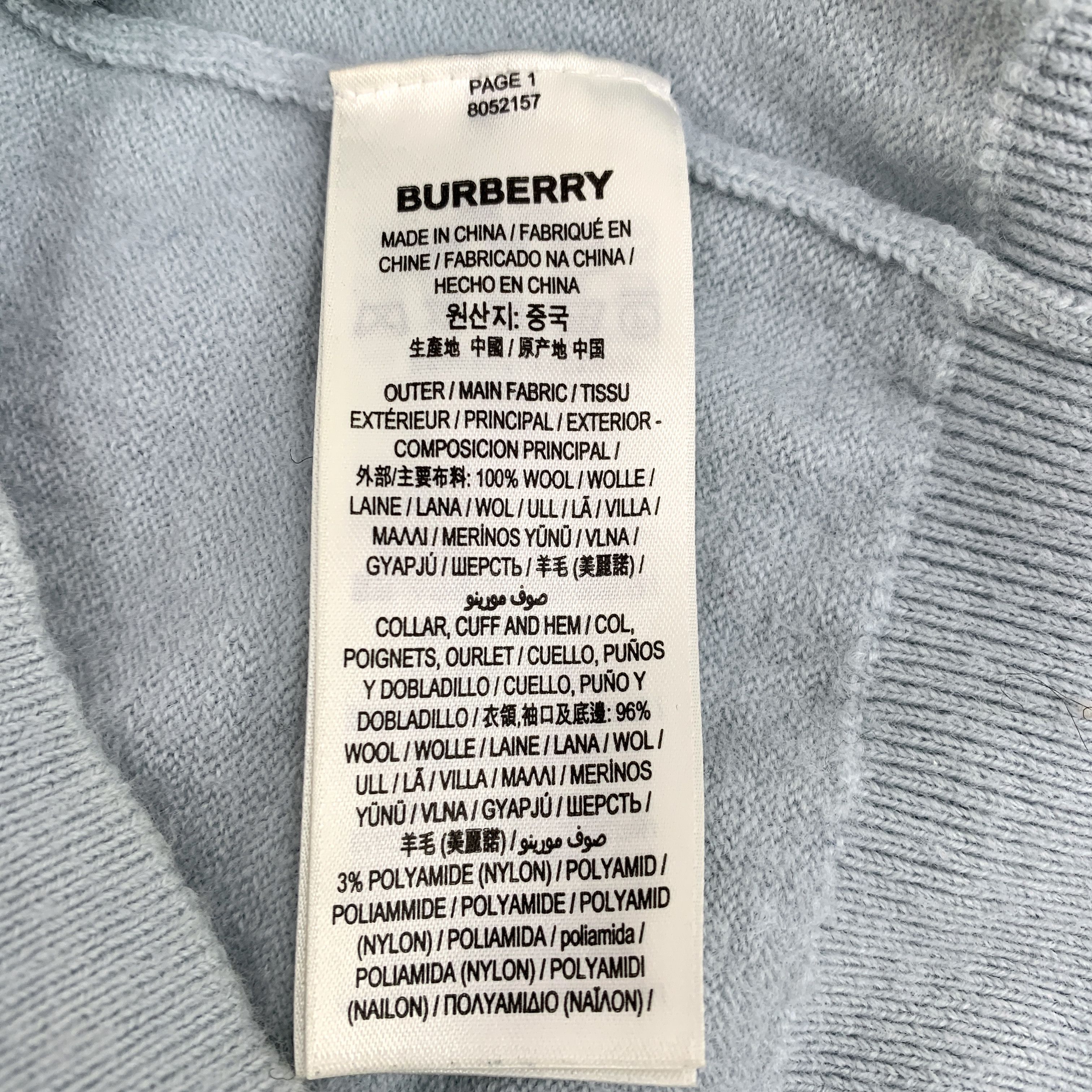 Burberry Burberry Knit Top Blue Striped Wool Logo Tee (Size S) Size S / US 4 / IT 40 - 4 Thumbnail