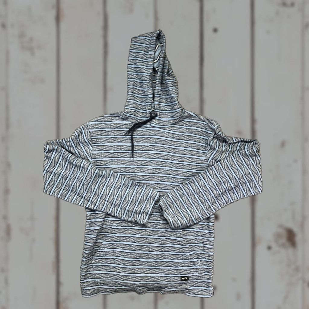 Billabong Billabong Hoodie Shirt Mens M Blue Striped Lightweight Pullover Pocket Wool? (Note: Wool not in original) Size US M / EU 48-50 / 2 - 1 Thumbnail