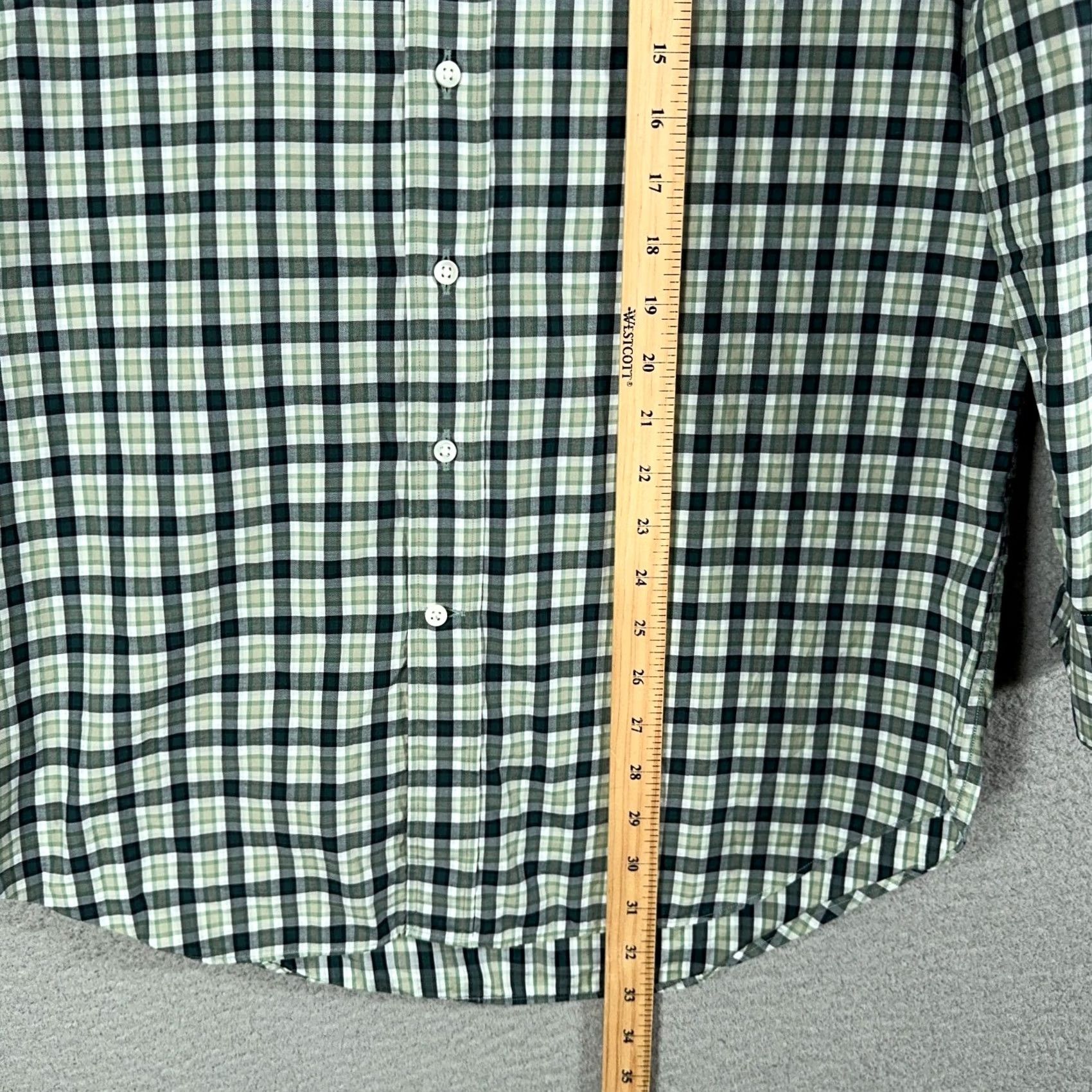 Sid Mashburn Sid Mashburn Spread collar Shirt Mens M Slim Plaid Green Poplin Cotton Linen Button-Up Casual Classic Preppy Images 90s? Size US M / EU 48-50 / 2 - 5 Thumbnail
