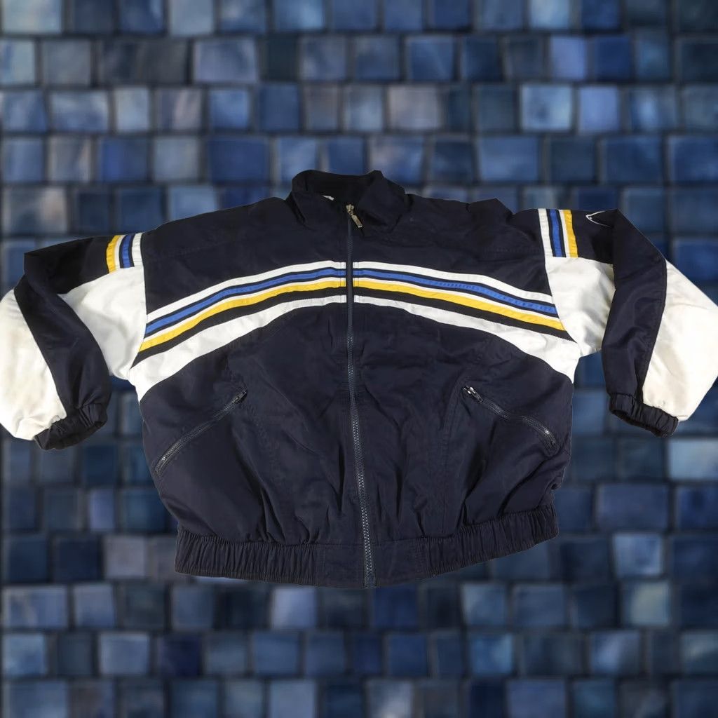 Vintage VINTAGE HEAD Jacket Mens XL Blue Stripe Windbreaker Zip Pockets 90s Tailored? Size US XL / EU 56 / 4 - 1 Thumbnail