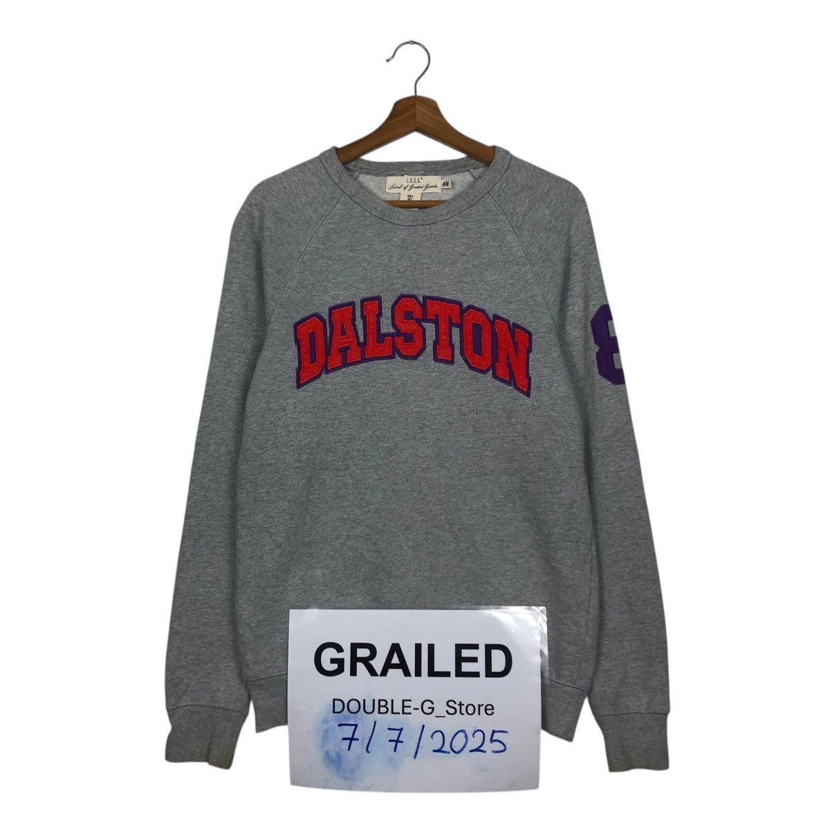 Japanese Brand 📌Rich Grey Vintage Sweatshirt Dalston Big Logo Spell Out Size US S / EU 44-46 / 1 - 1 Thumbnail