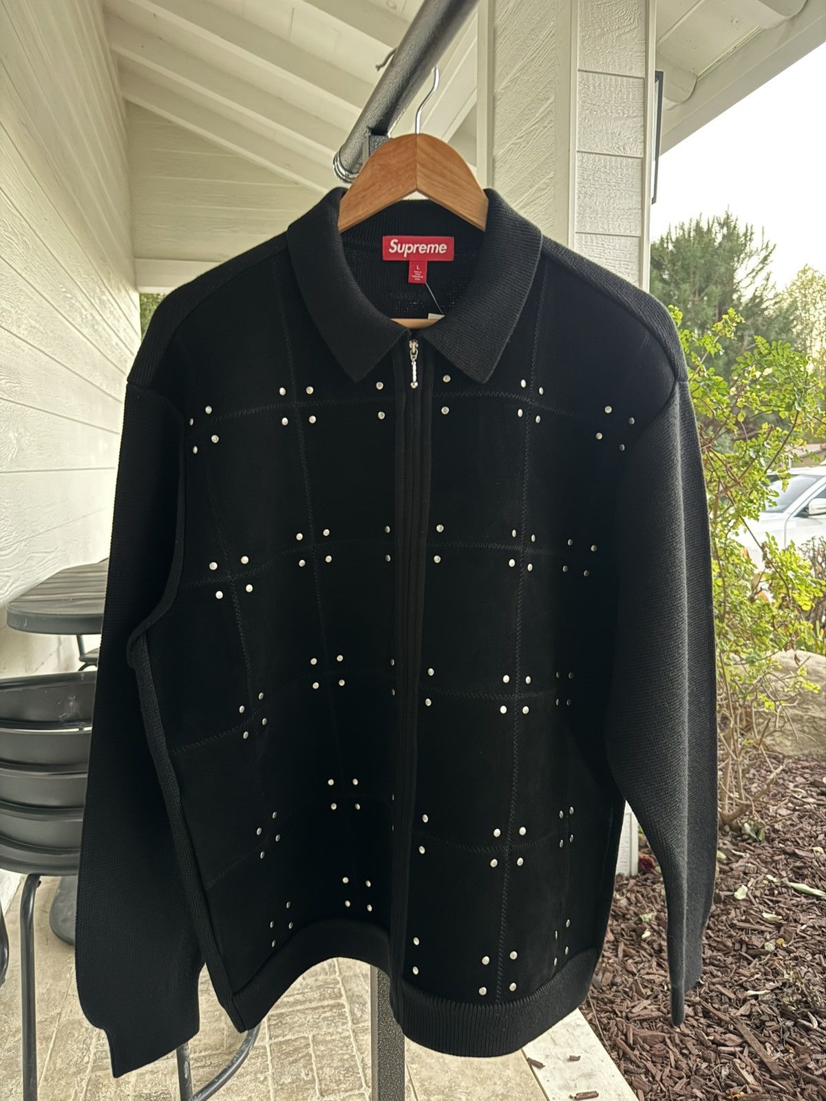 Supreme Supreme Woven Leather Zip Cardigan | Grailed