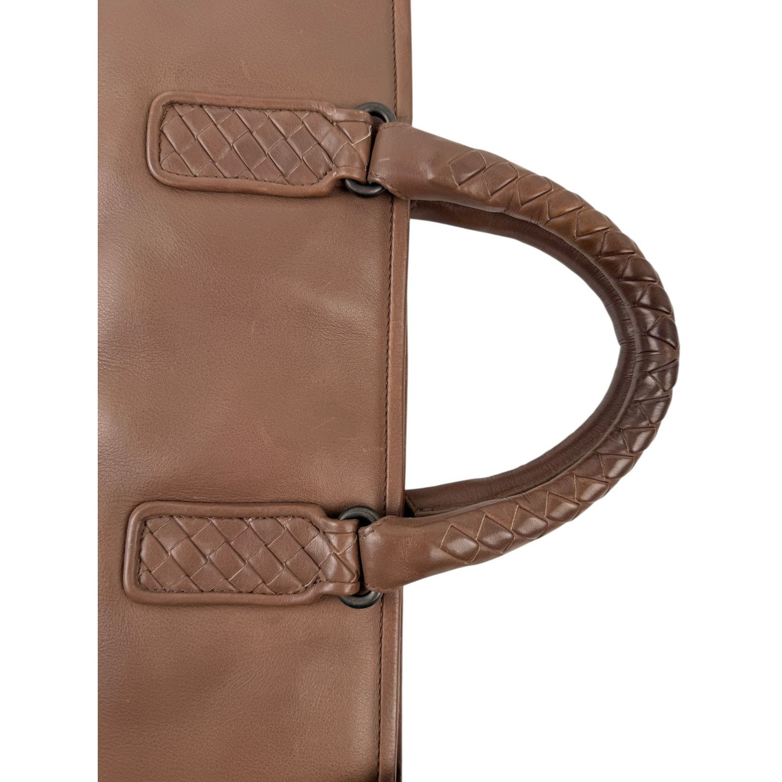 Bottega Veneta Bottega Veneta Black Intrecciato Leather Briefcase Bag Brown Size 42 - 17 Thumbnail